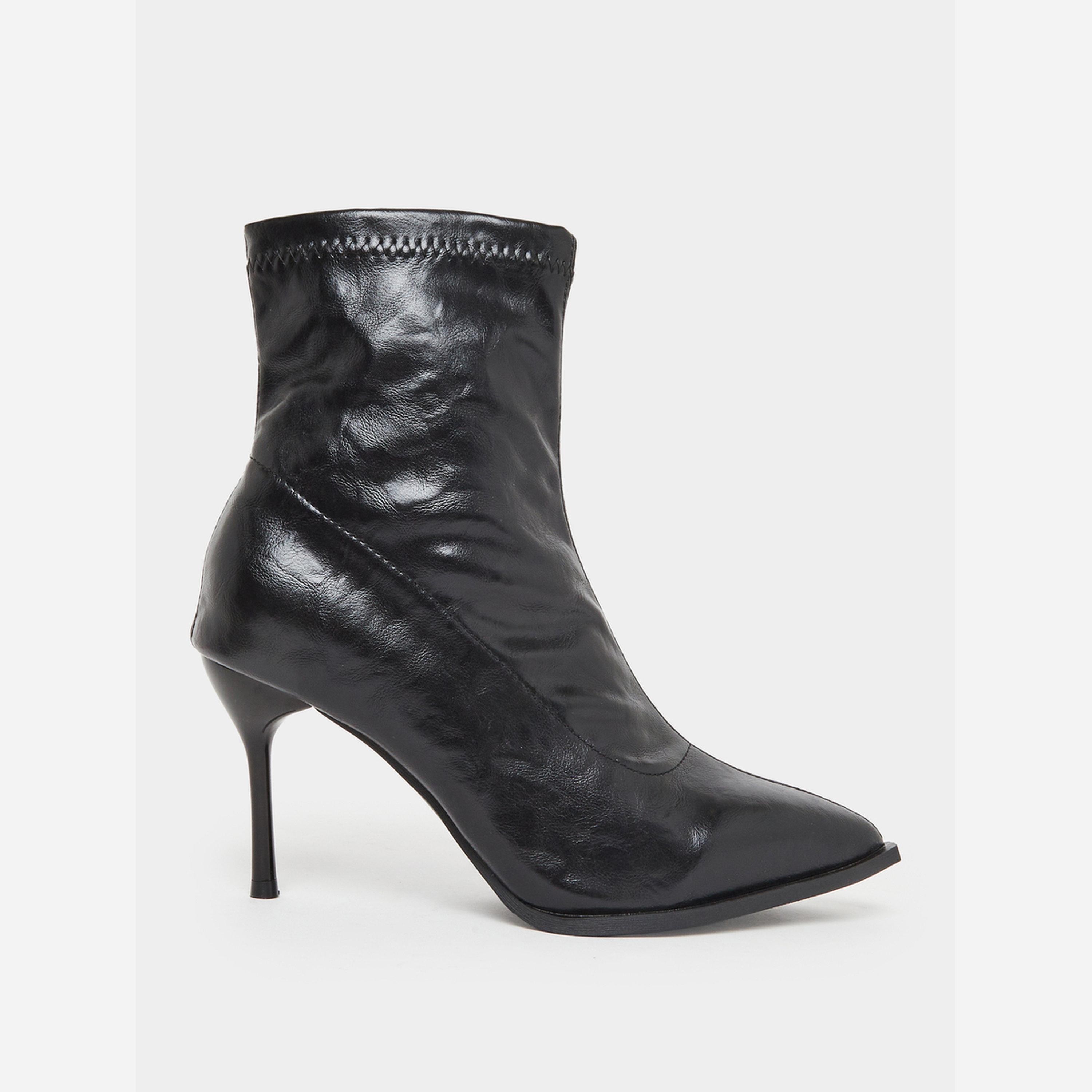 تيك تو - حذاء نسائي جلد لون أسود يصل إلى الكاحل-women-shoes-boots-image-2