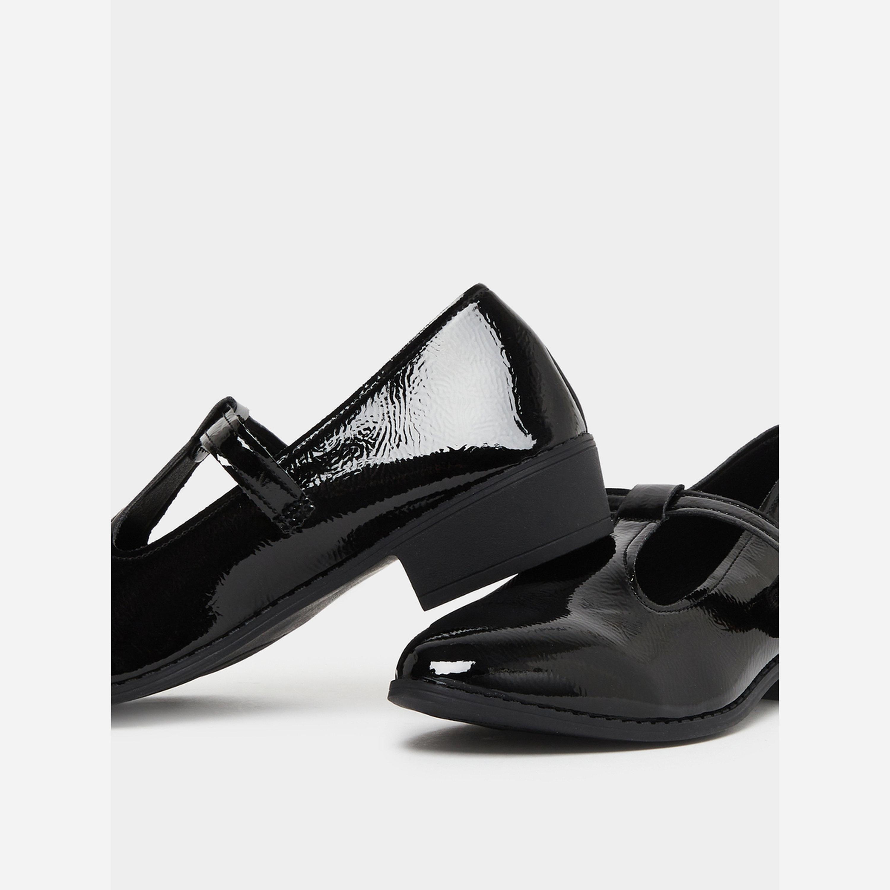 تيك تو - حذاء بكعب سميك ومقدمة مدببة مزود بمشبك معدني لون سادة-women-shoes-loafersandmoccasins-image-3