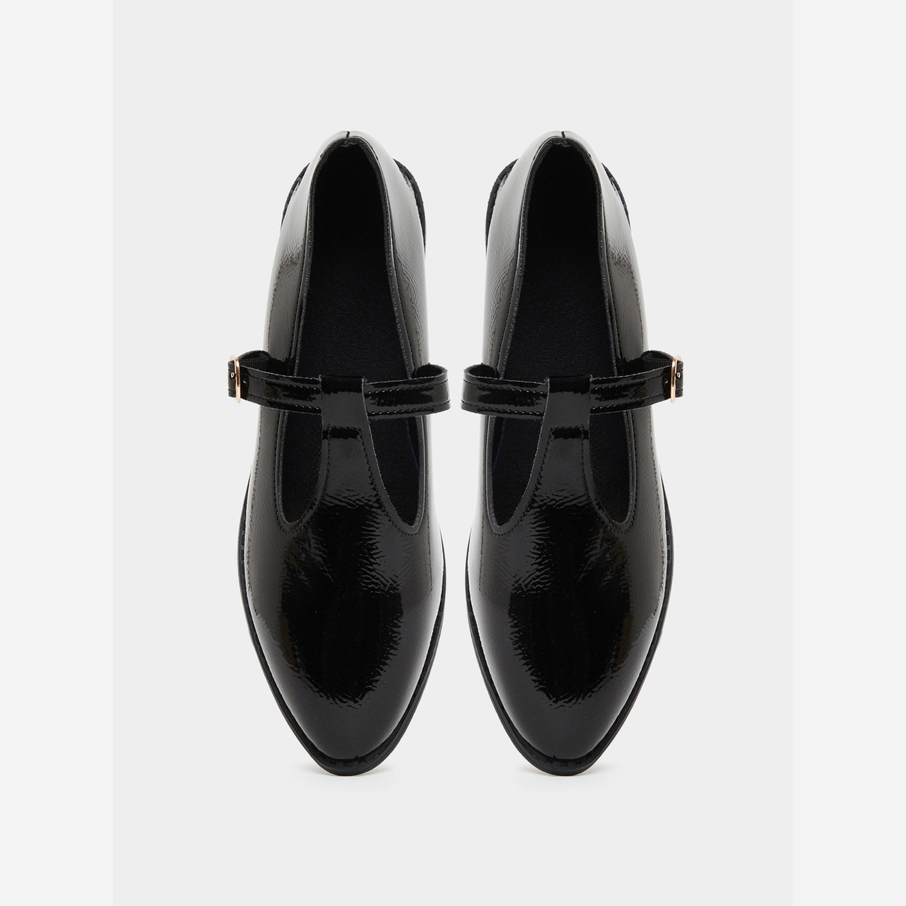 Take Two Solid Metal Buckle Chunky Heel Pointed Toe Shoes-women-shoes-loafersandmoccasins-image-5