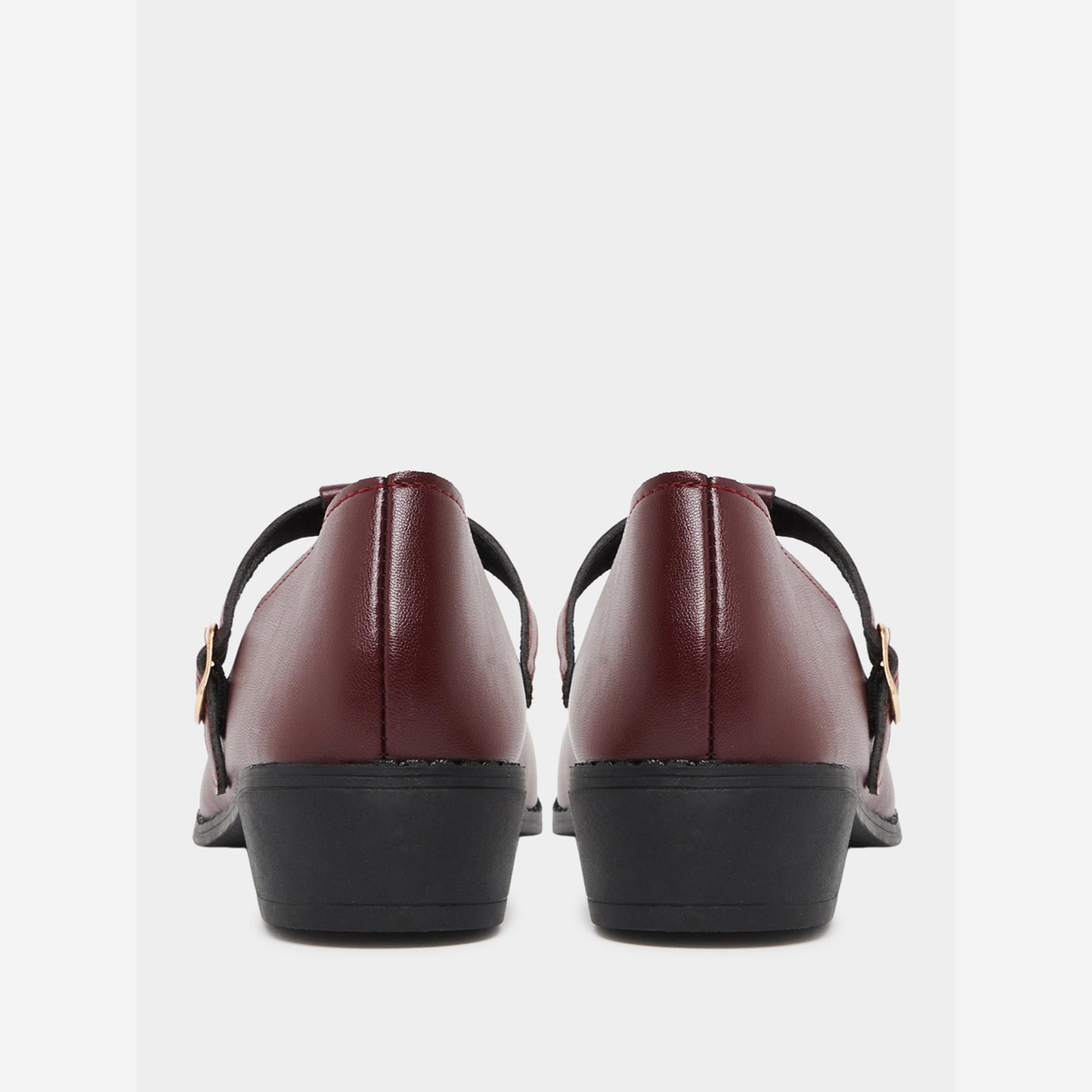 Take Two Solid Metal Buckle Chunky Heel Pointed Toe Shoes-women-shoes-loafersandmoccasins-image-4