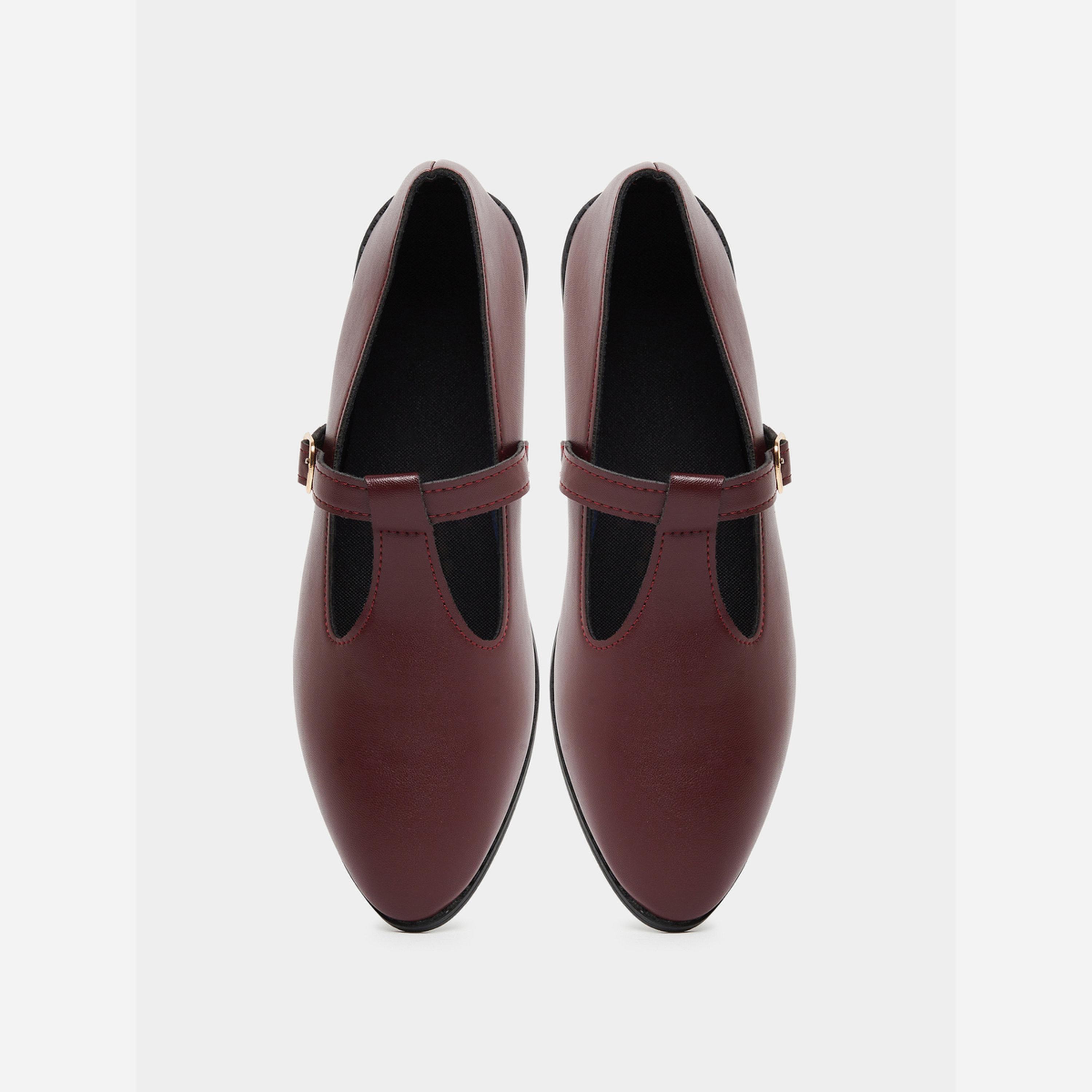 Take Two Solid Metal Buckle Chunky Heel Pointed Toe Shoes-women-shoes-loafersandmoccasins-image-5