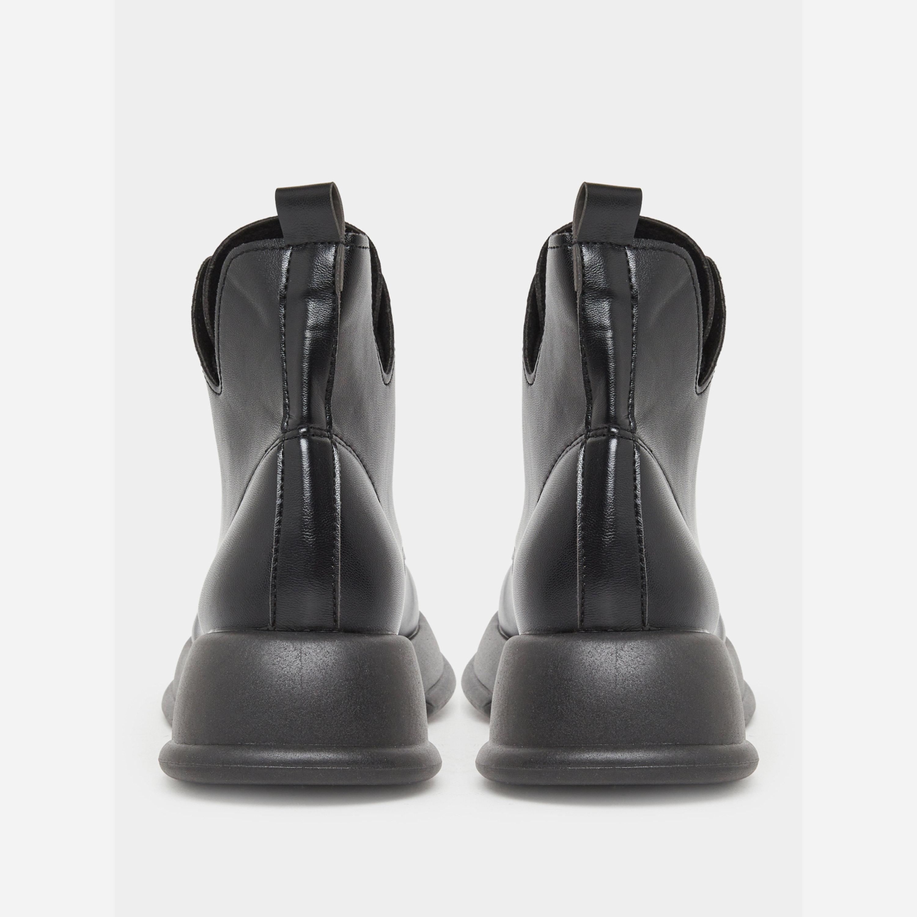 Take Two Women Black Lace-Up Chunky Heel Ankle Boots-women-shoes-boots-image-4