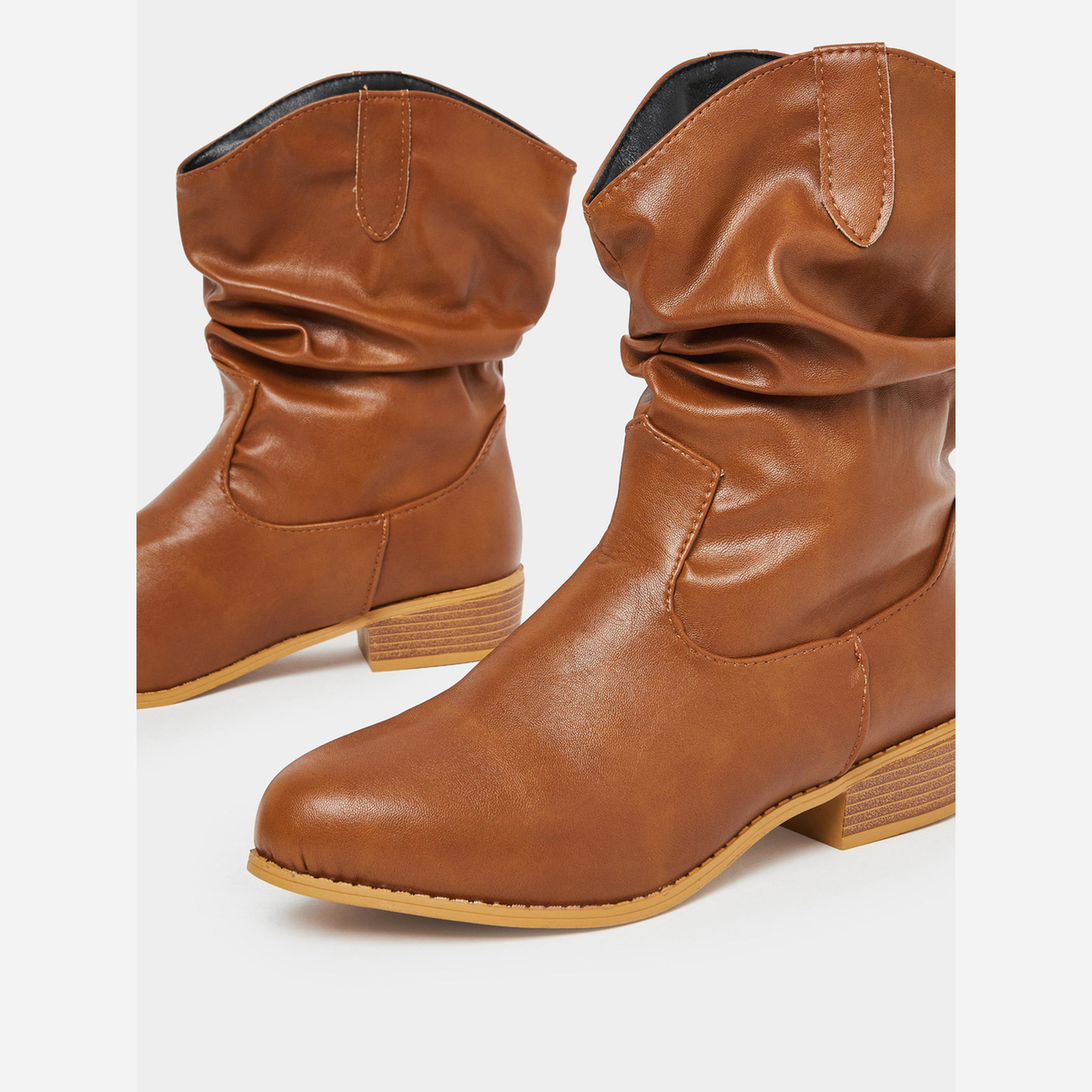 Take Two Women Brown Slouch Ankle Boots-women-shoes-boots-image-3
