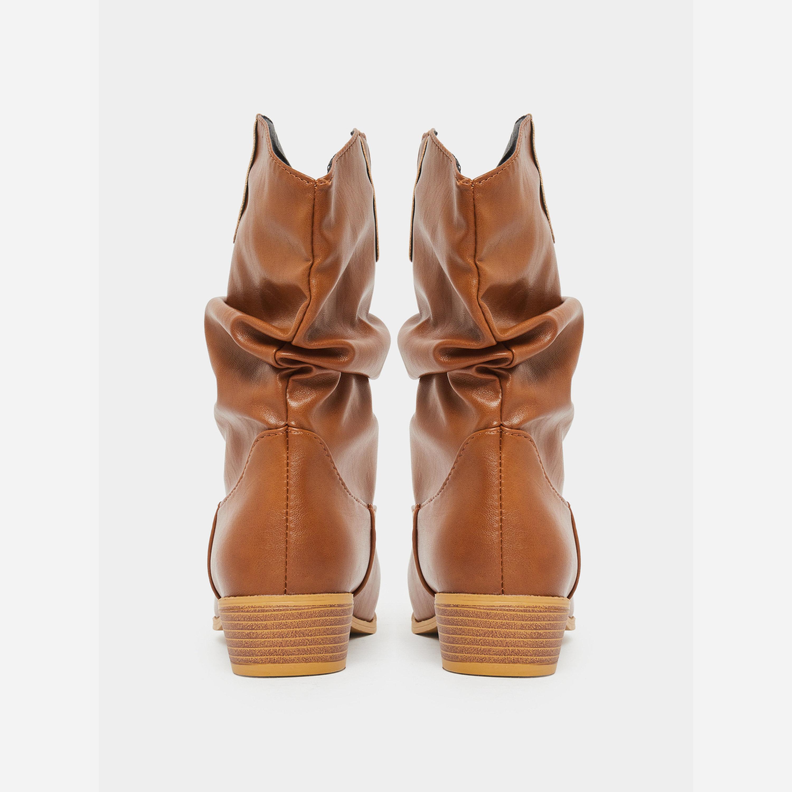 Take Two Women Brown Slouch Ankle Boots-women-shoes-boots-image-4