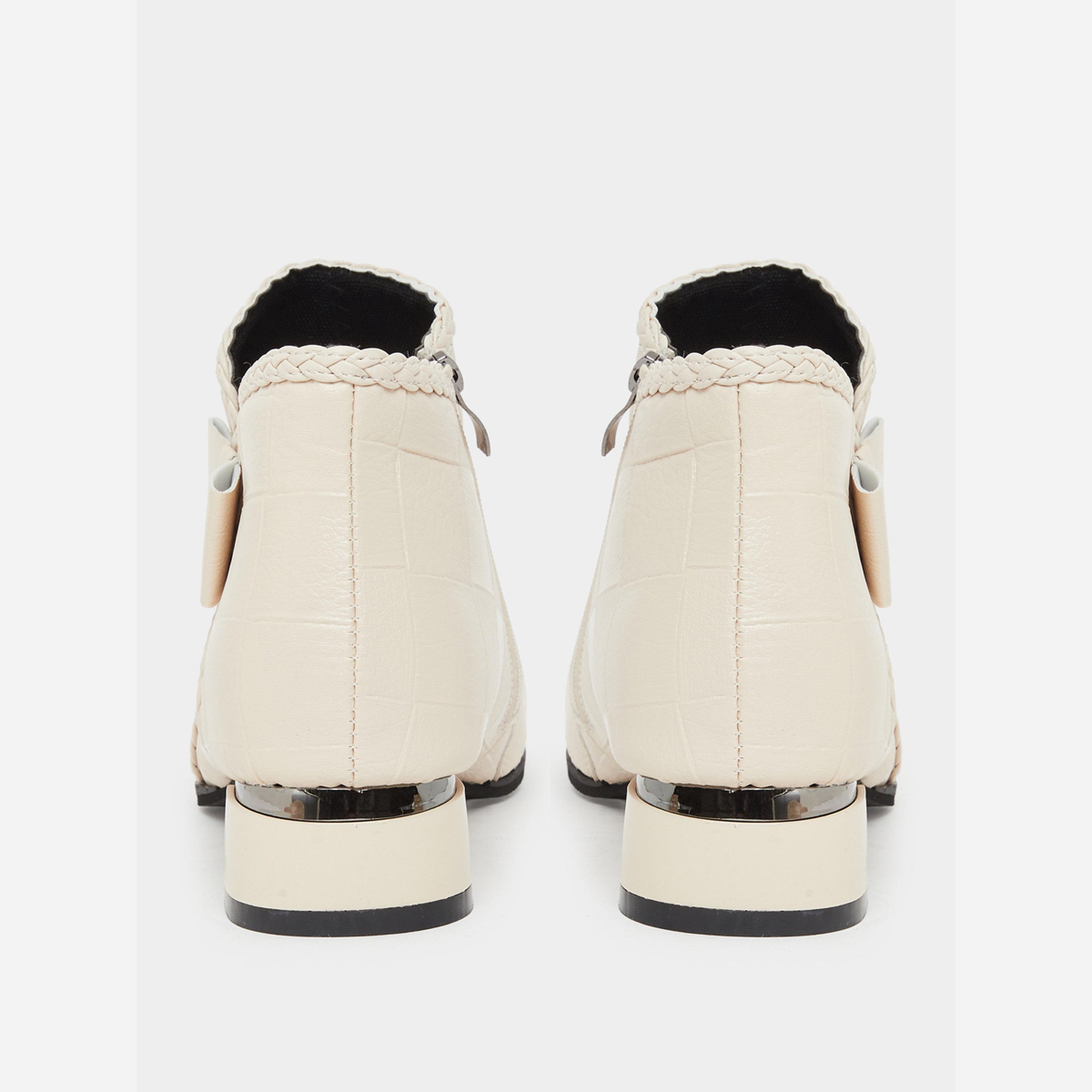 Take Two Women Beige Textured Embossed Ankle Boots-women-shoes-boots-image-4