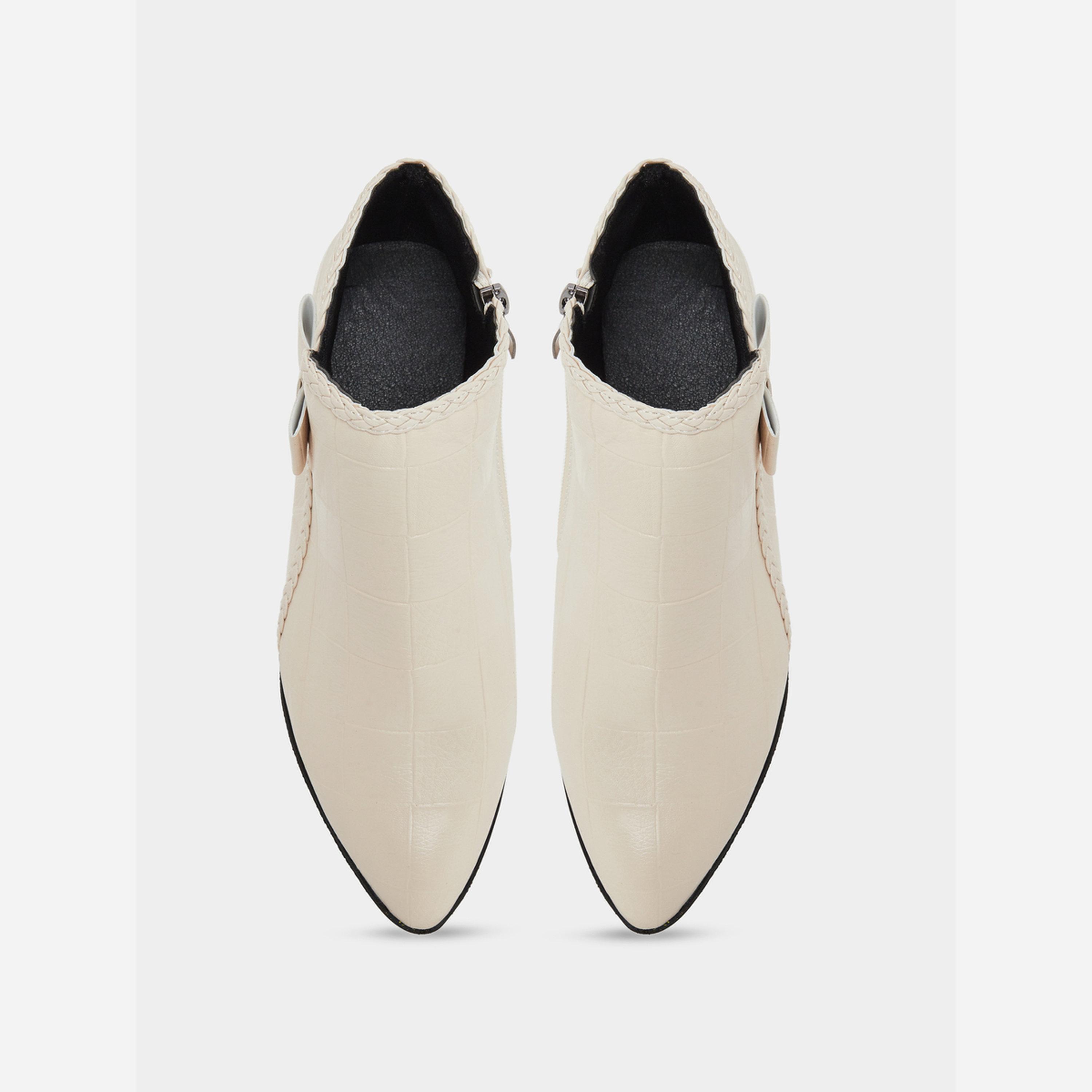تيك تو - حذاء نسائي لون بيج ذات ملمس بارز يصل إلى الكاحل-women-shoes-boots-image-5