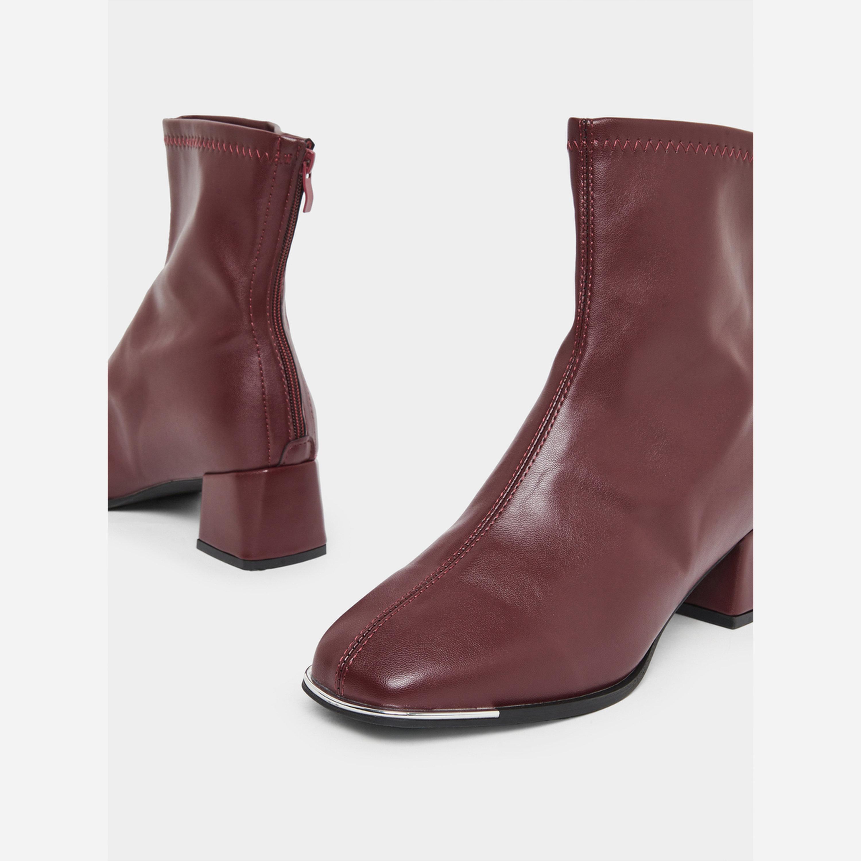 Take Two Women Burgundy Pointed Toe Ankle Boots-women-shoes-boots-image-3