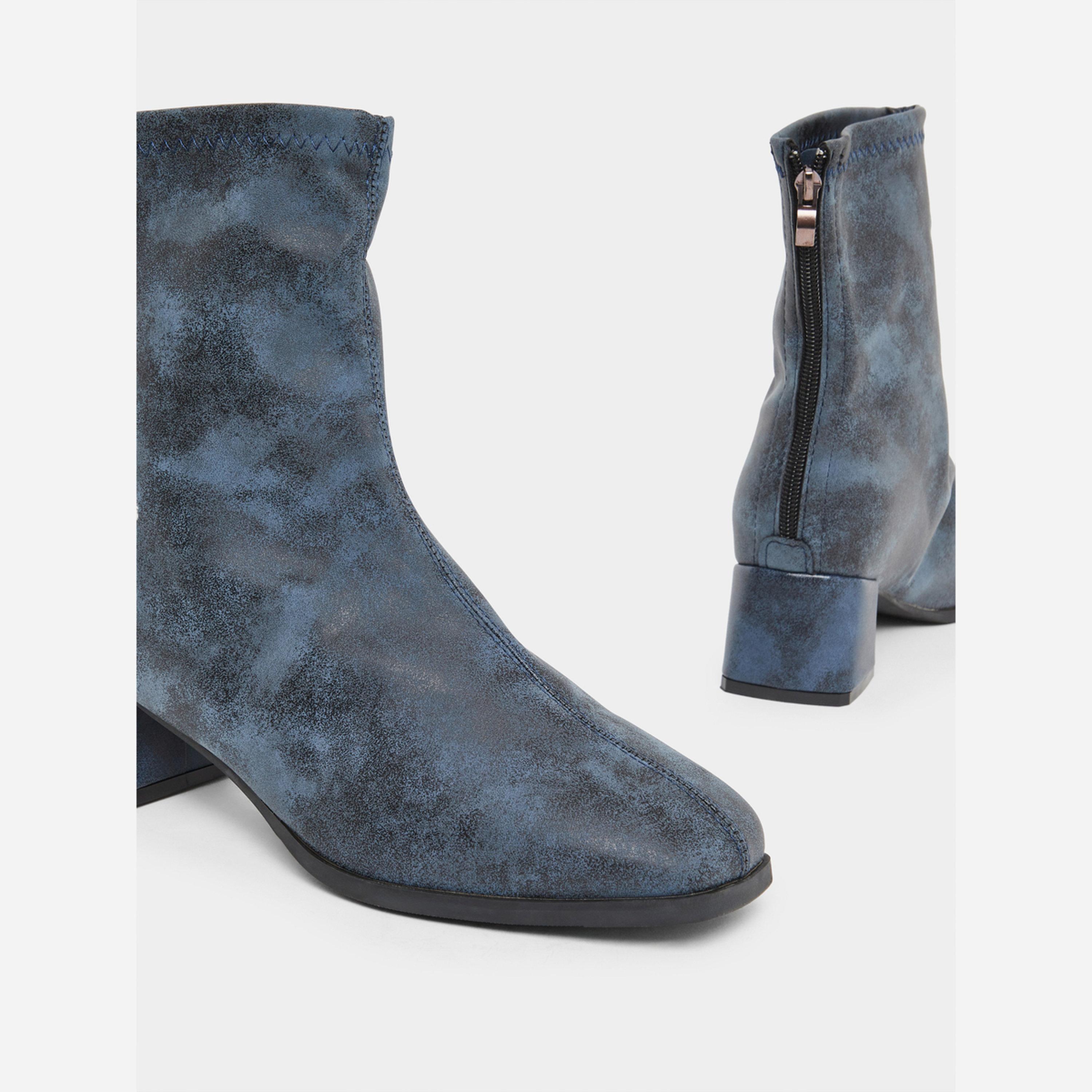 Take Two Women Blue Block Heel Ankle Boots-women-shoes-boots-image-3