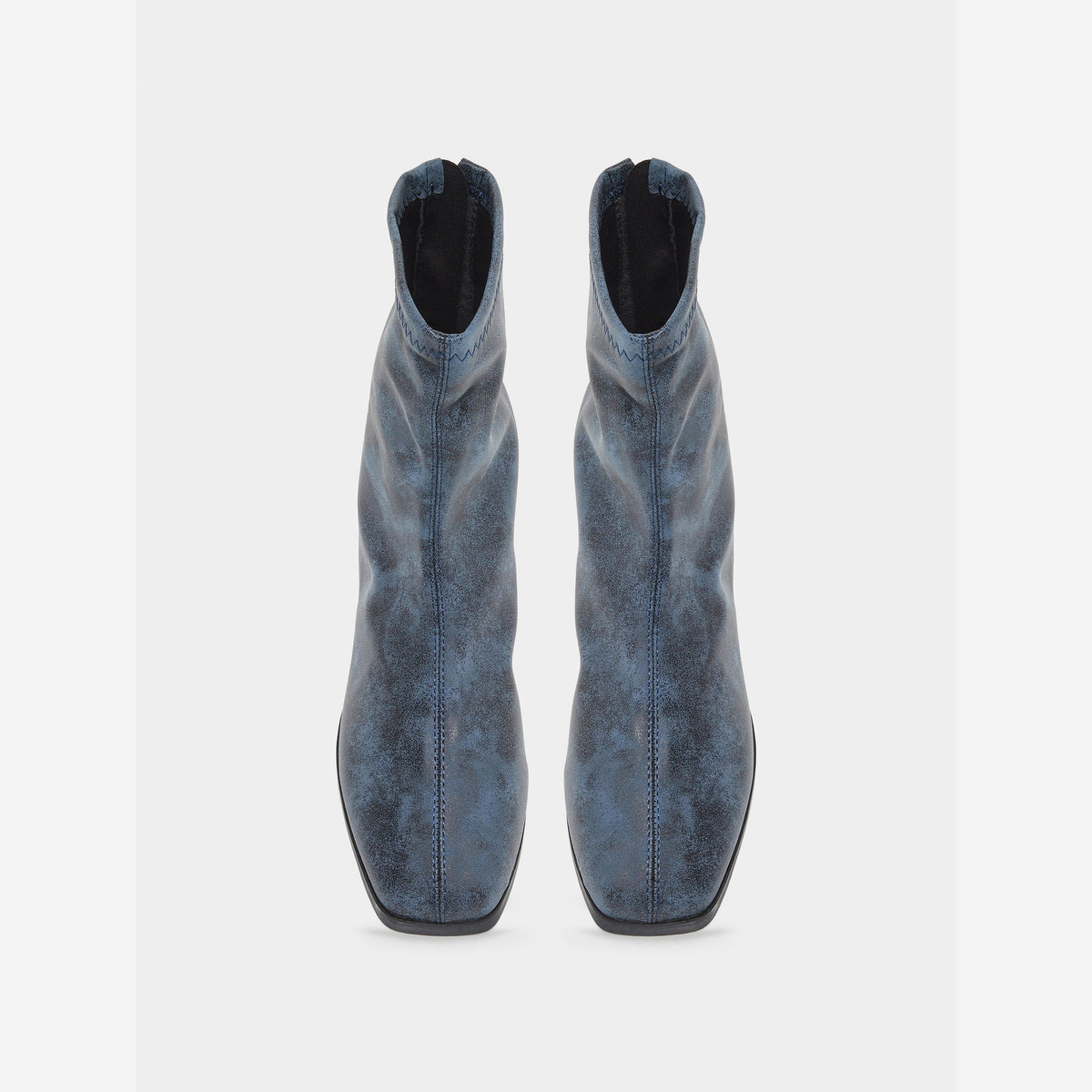 Take Two Women Blue Block Heel Ankle Boots-women-shoes-boots-image-5