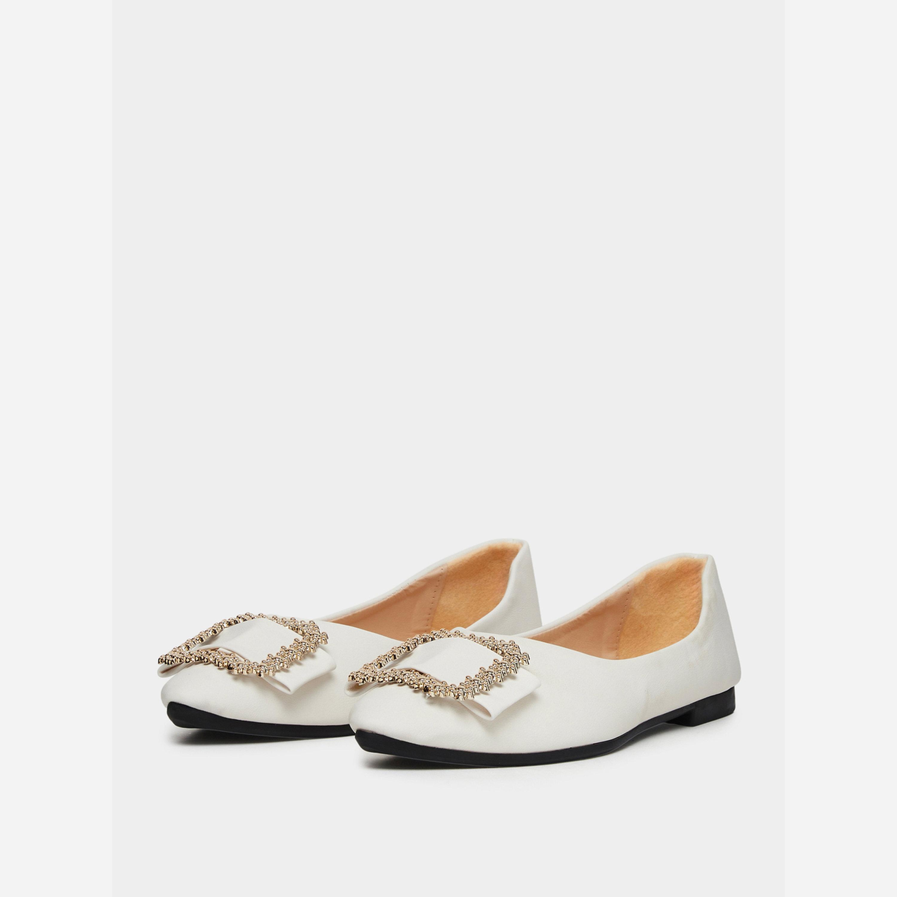 Take Two Solid Square Buckle Flats Shoes-women-shoes-sandals-flats-image-1