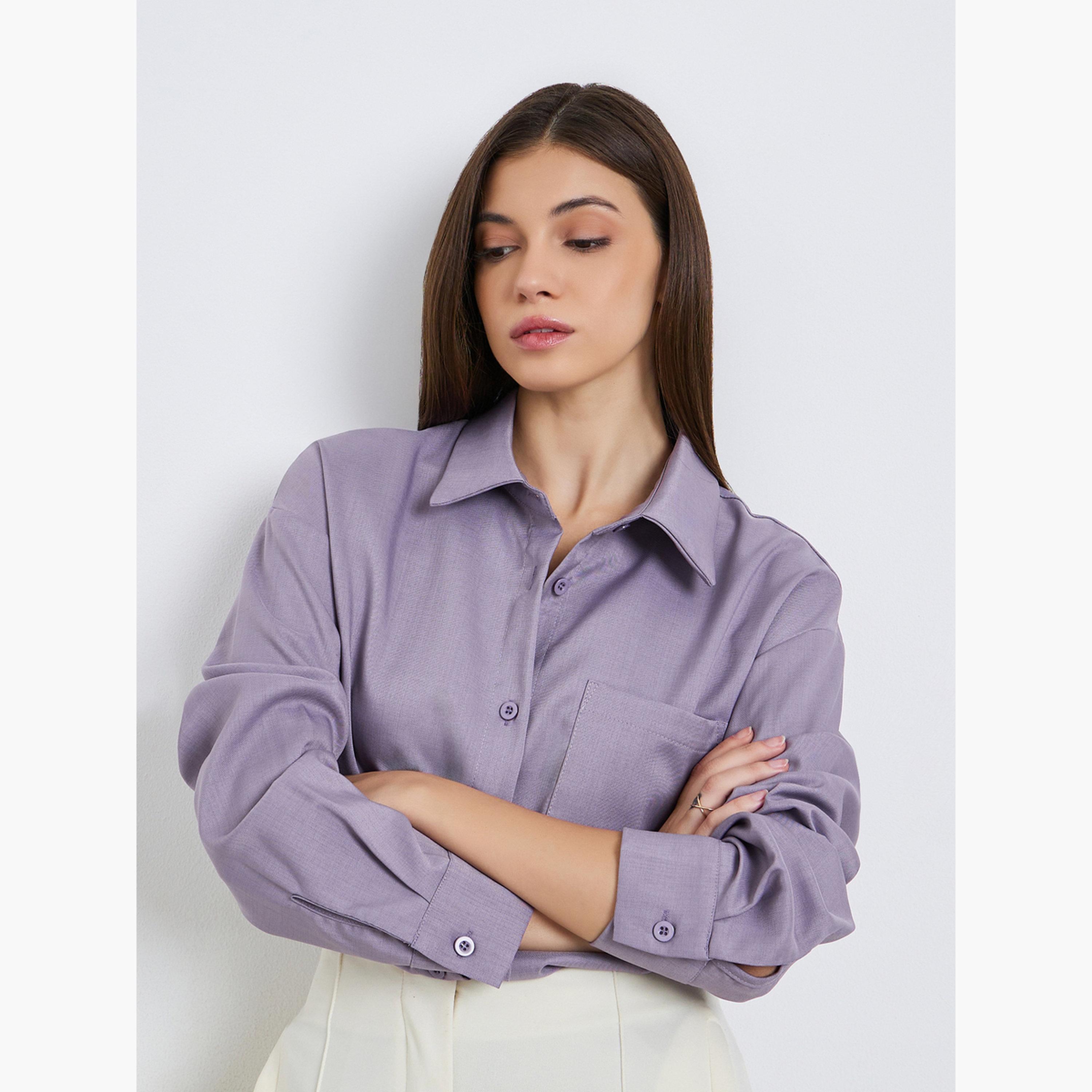 بلوزة بقصة واسعة وأكمام طويلة-women-clothing-shirtsandblouses-shirts-image-3