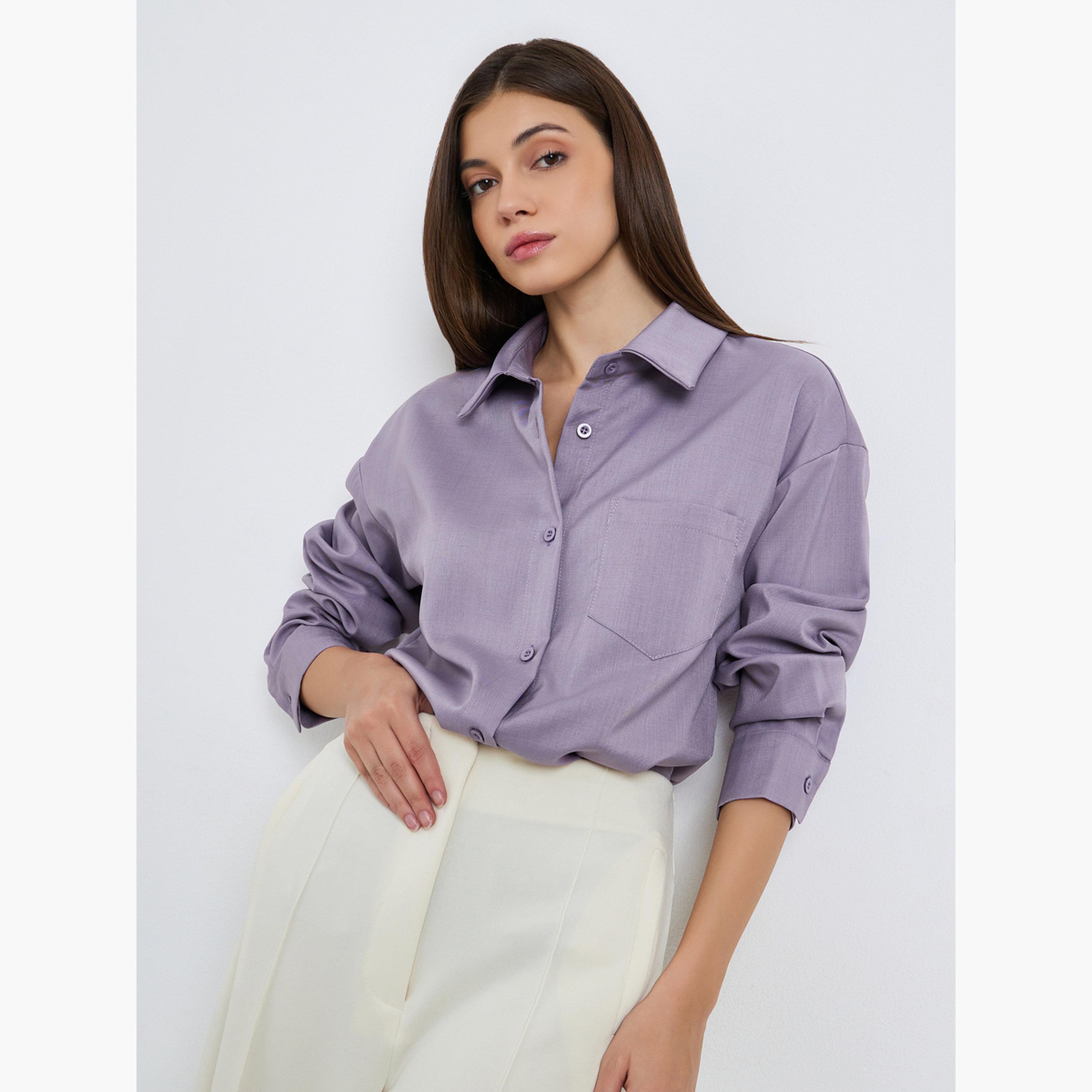 Styli Women Lavender Long Sleeve Oversized Shirt-women-clothing-shirtsandblouses-shirts-image-6