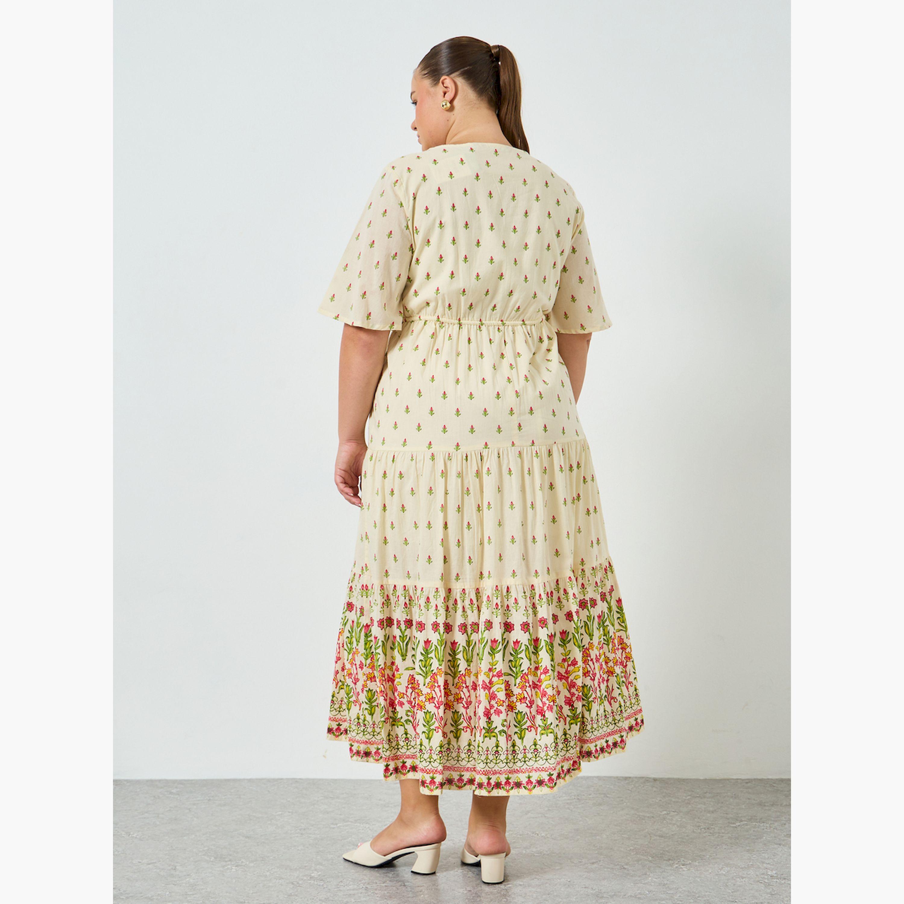 فستان ماكسي بطبعة زهور بمقاس كبير-women-clothing-dresses-image-4