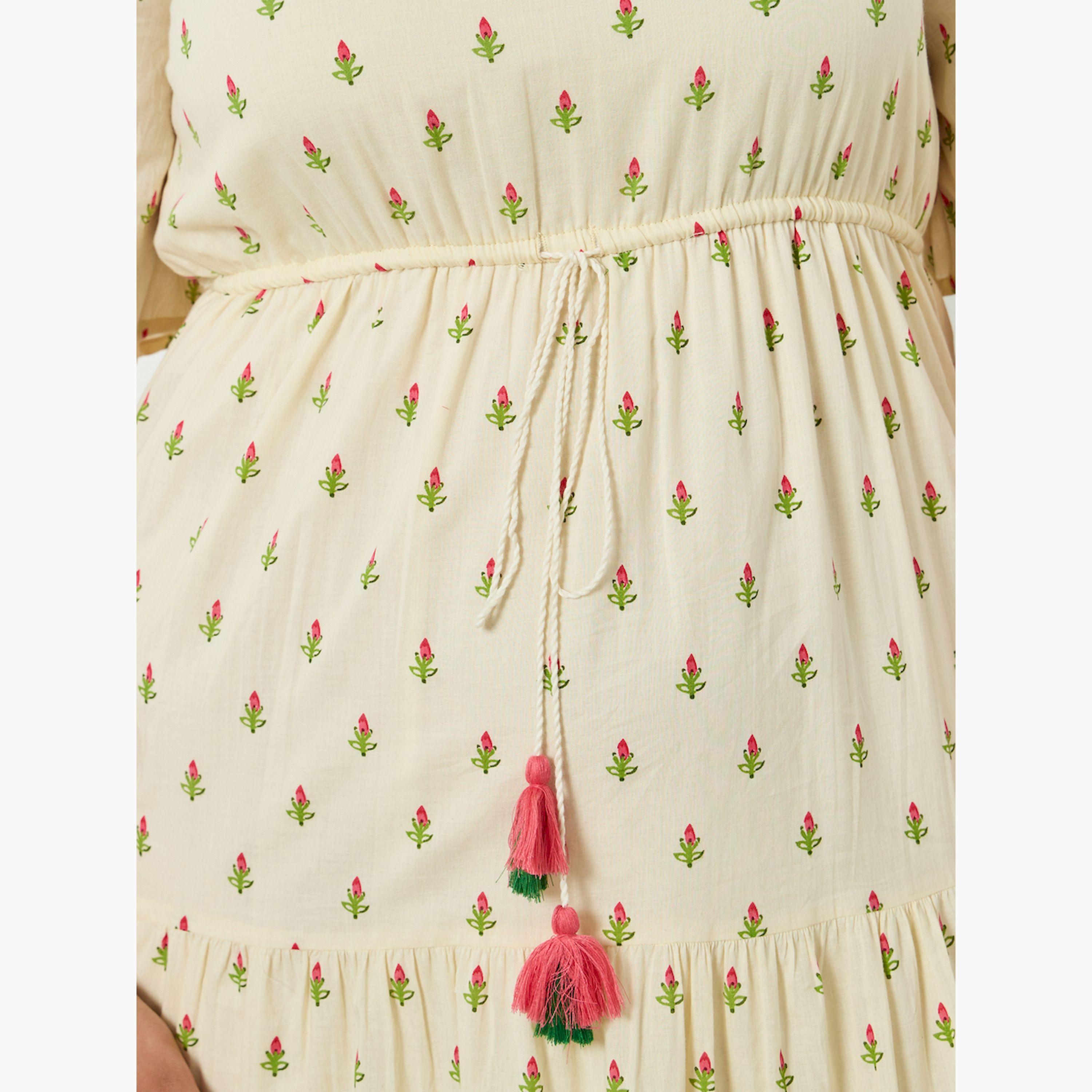 فستان ماكسي بطبعة زهور بمقاس كبير-women-clothing-dresses-image-5