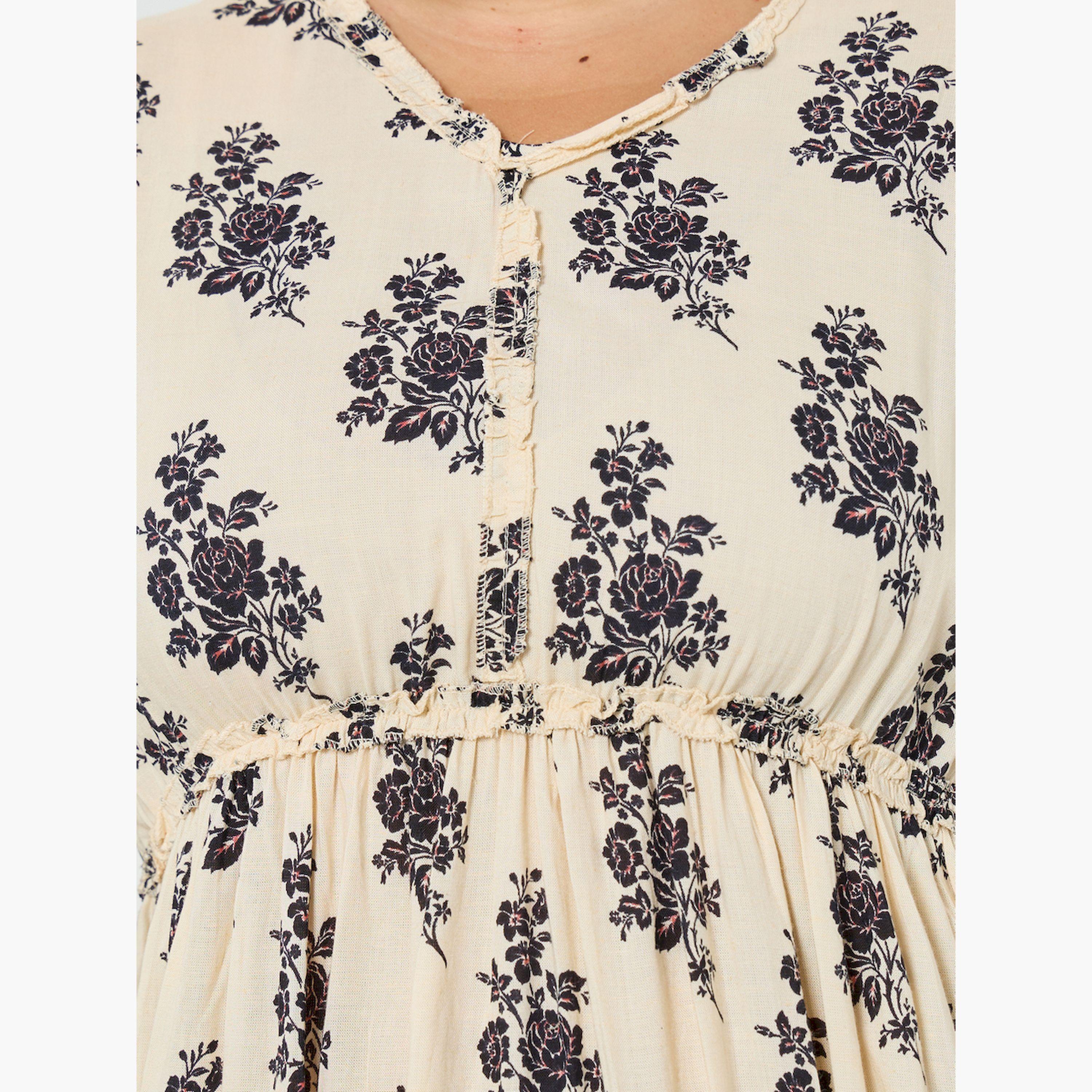 فستان ماكسي بطبعة زهور بمقاس كبير-women-clothing-dresses-image-5