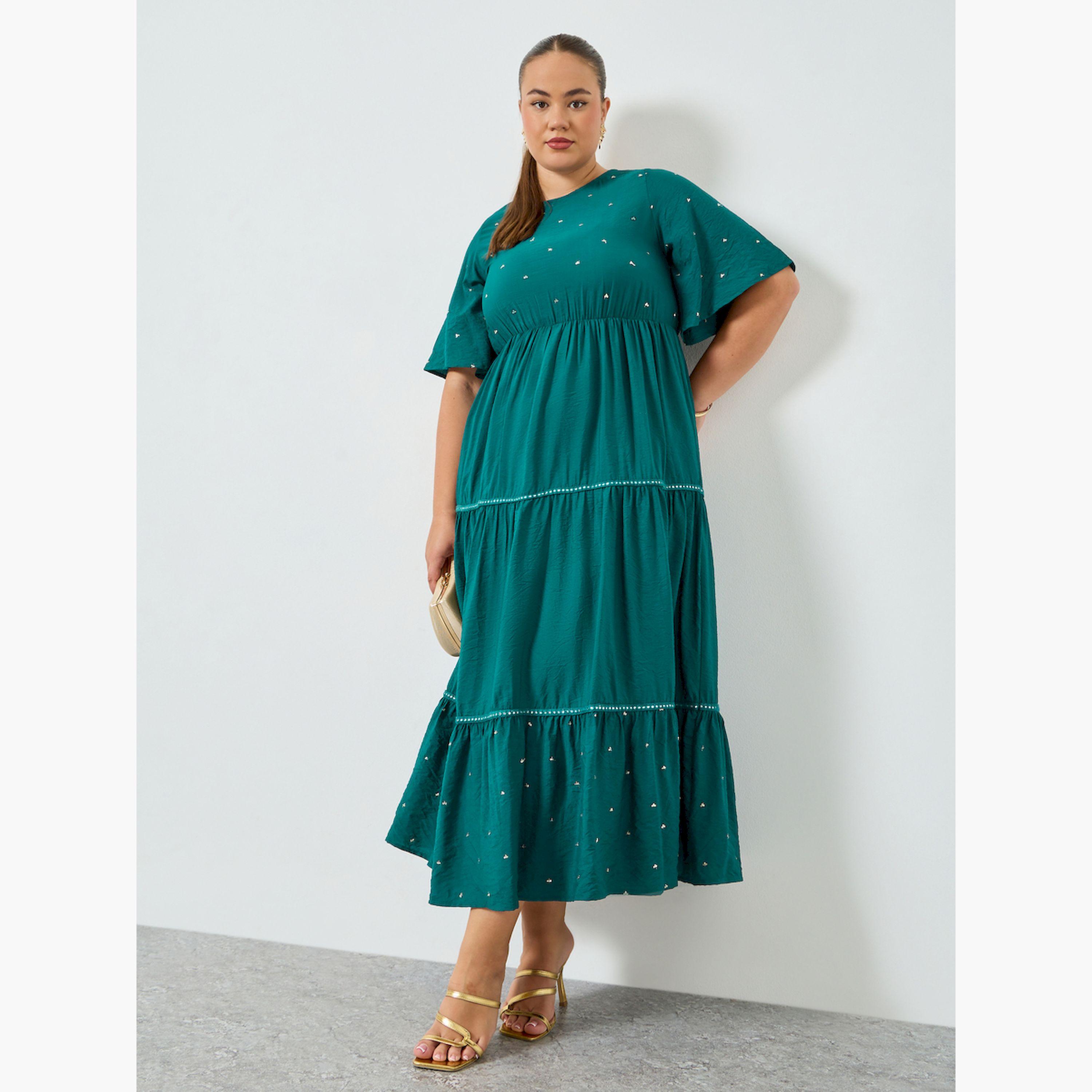 فستان طويل مقاس كبير مزين بطبقات-women-clothing-dresses-image-3