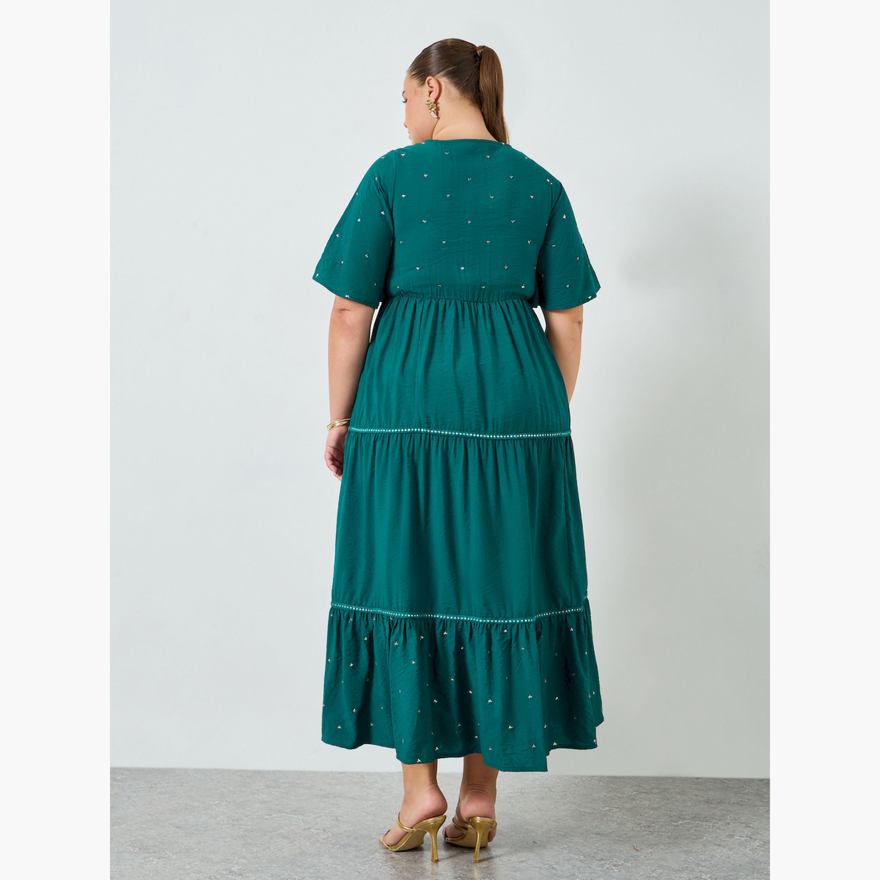 فستان طويل مقاس كبير مزين بطبقات-women-clothing-dresses-image-4