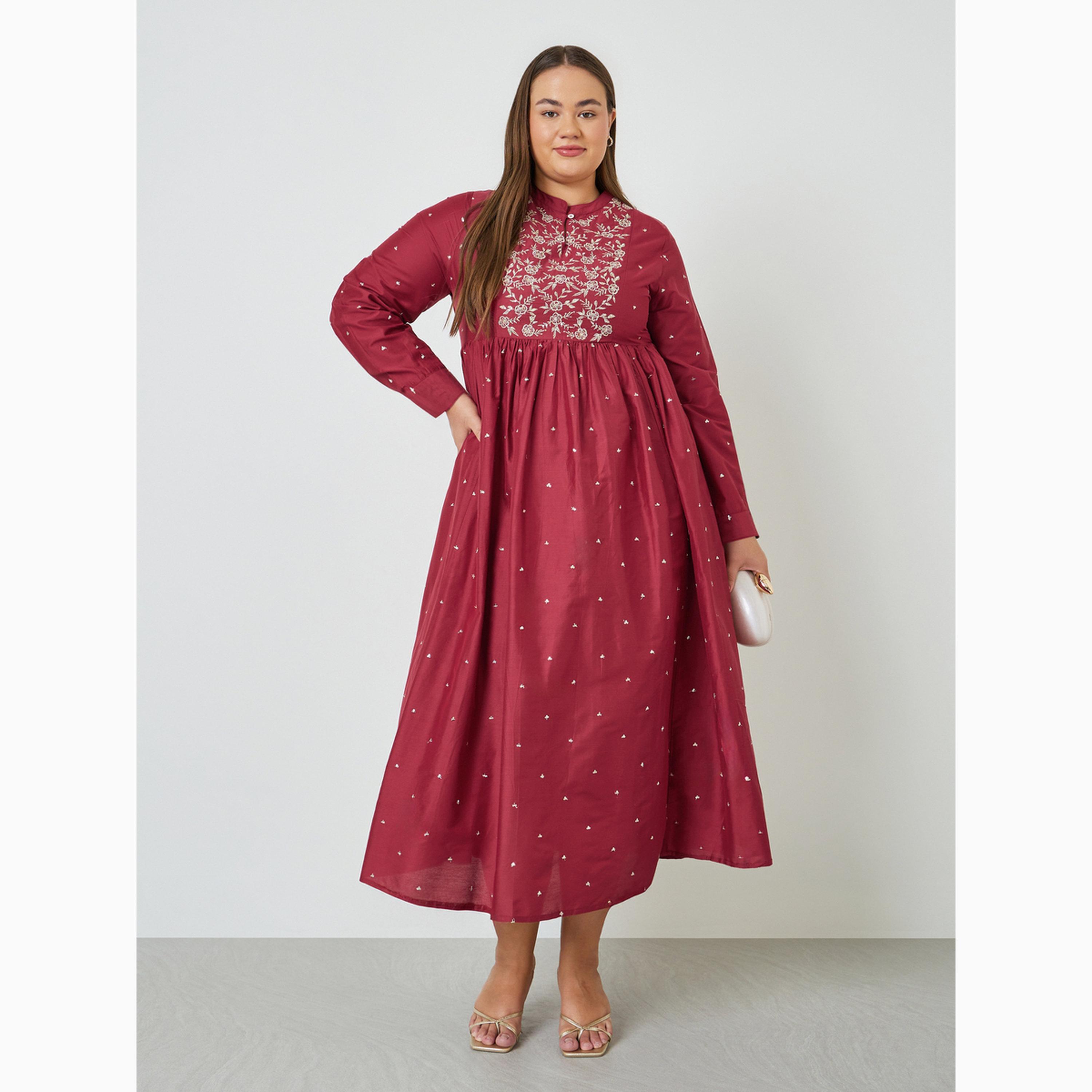 Styli Plus Size Embroidered A-Line Maxi Dress-women-clothing-dresses-image-3