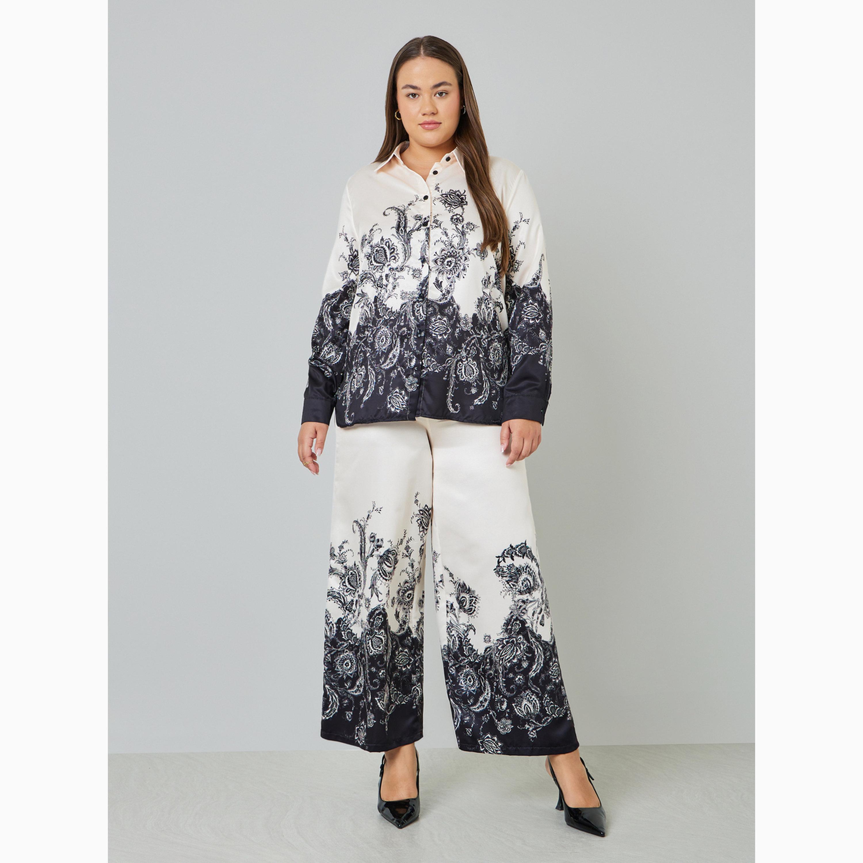 قميص بأكمام طويلة وطبعة بيزلي بمقاس كبير-women-clothing-shirtsandblouses-shirts-image-2