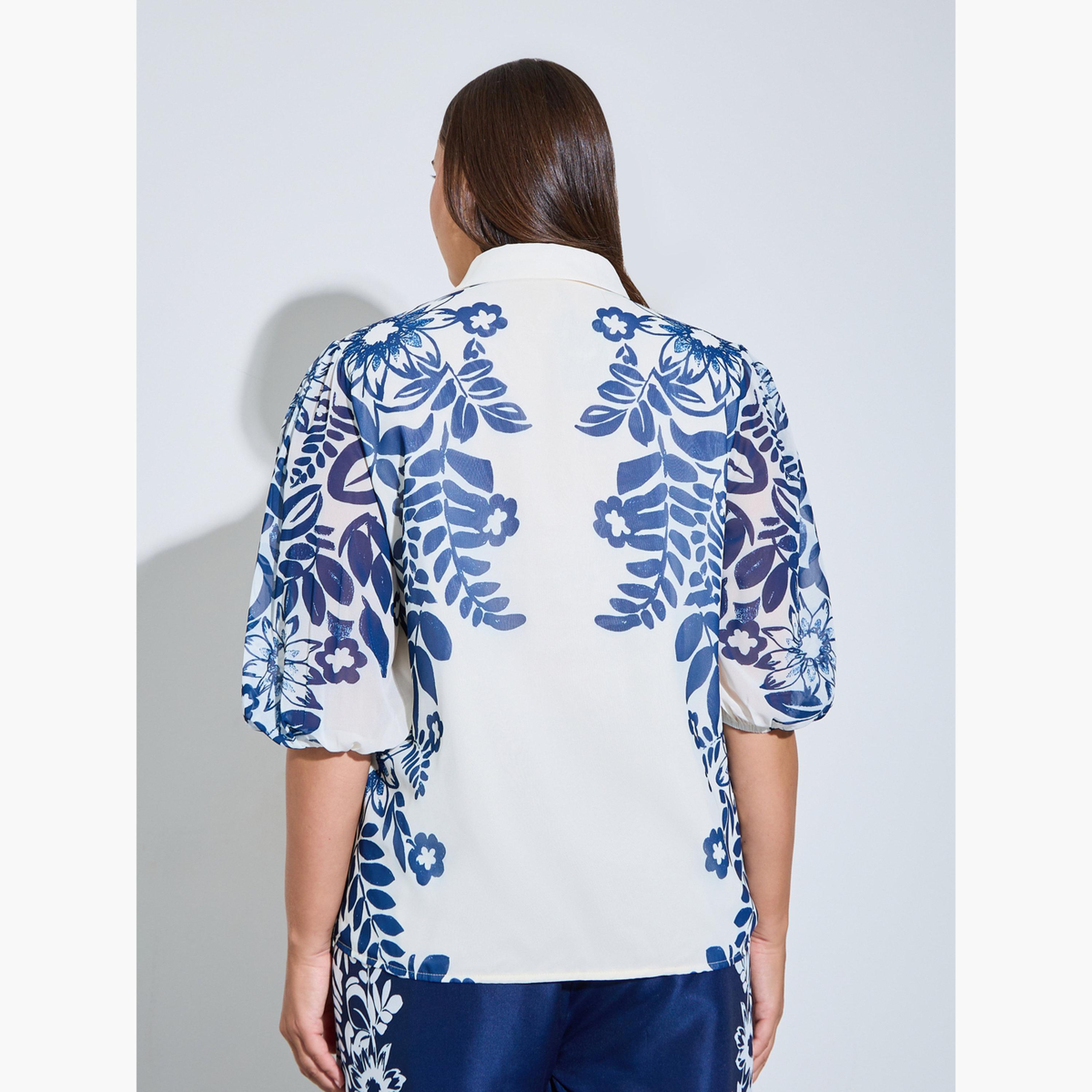 بلوزة بحزام ومقاس كبير بطبعة أزهار-women-clothing-plussize-shirtsandblouses-blouses-image-4