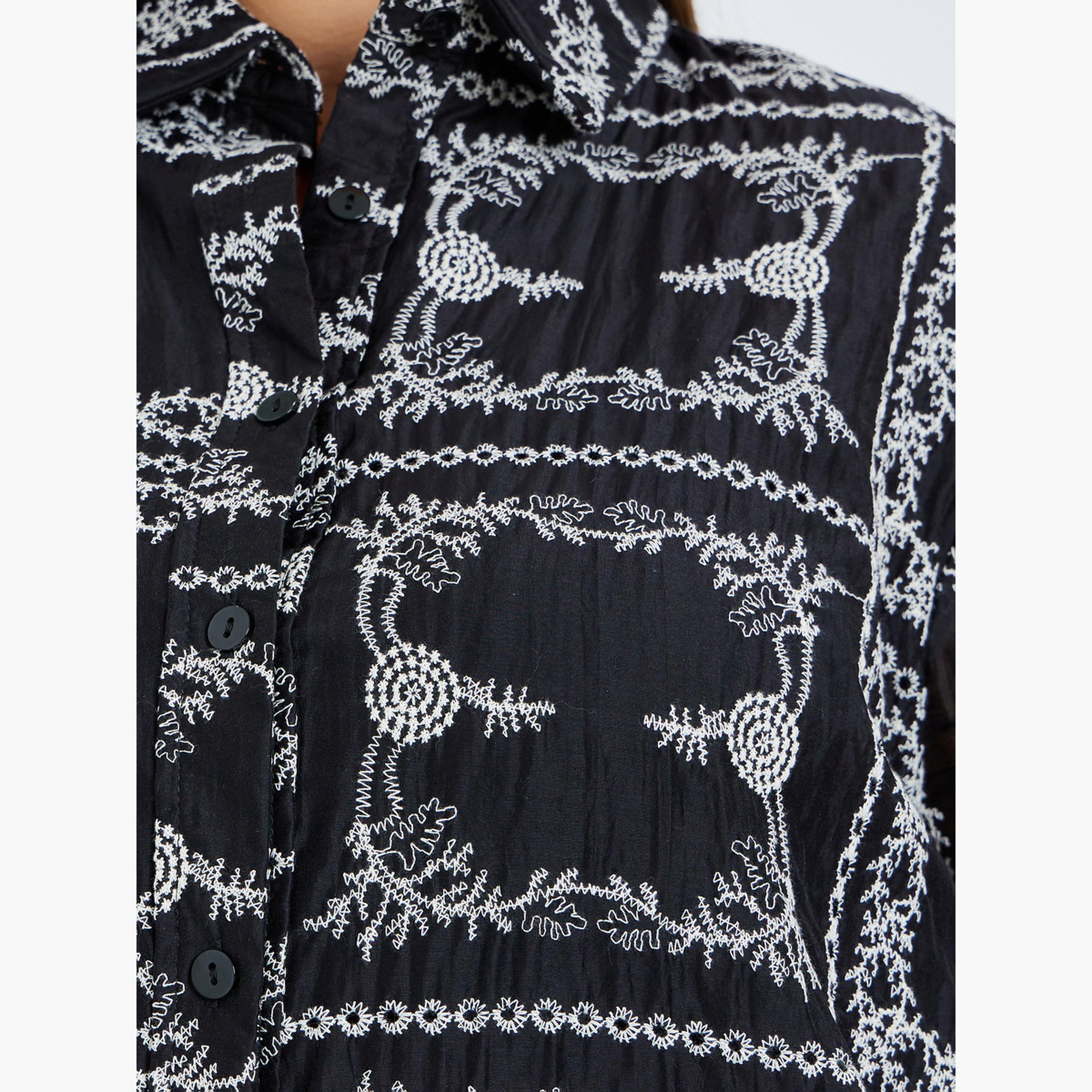 Styli Plus Size Black Floral Embroidered Shirts-women-clothing-shirtsandblouses-shirts-image-4