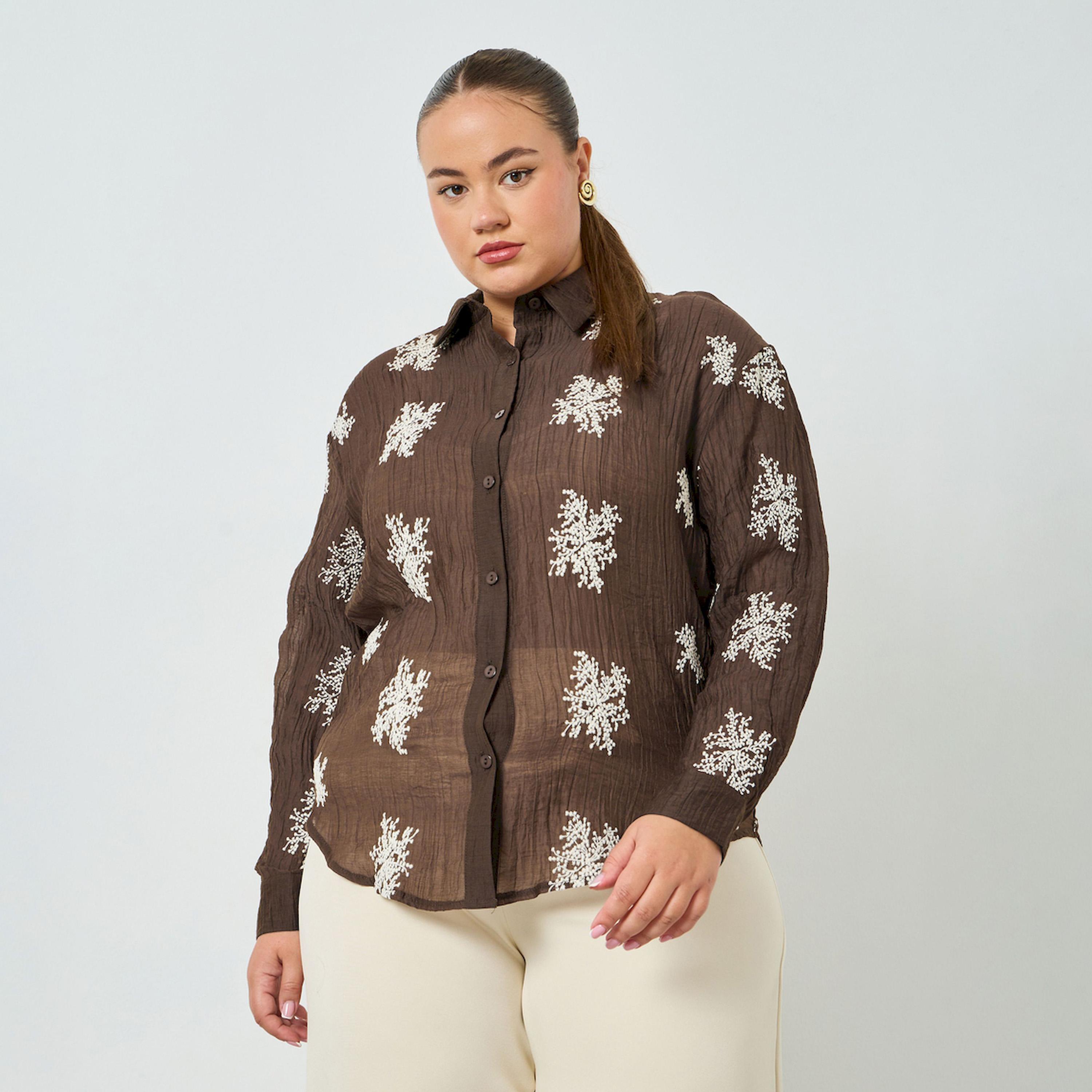 Styli Plus Size Embroidered Long Sleeve Shirt-women-clothing-shirtsandblouses-shirts-image-1