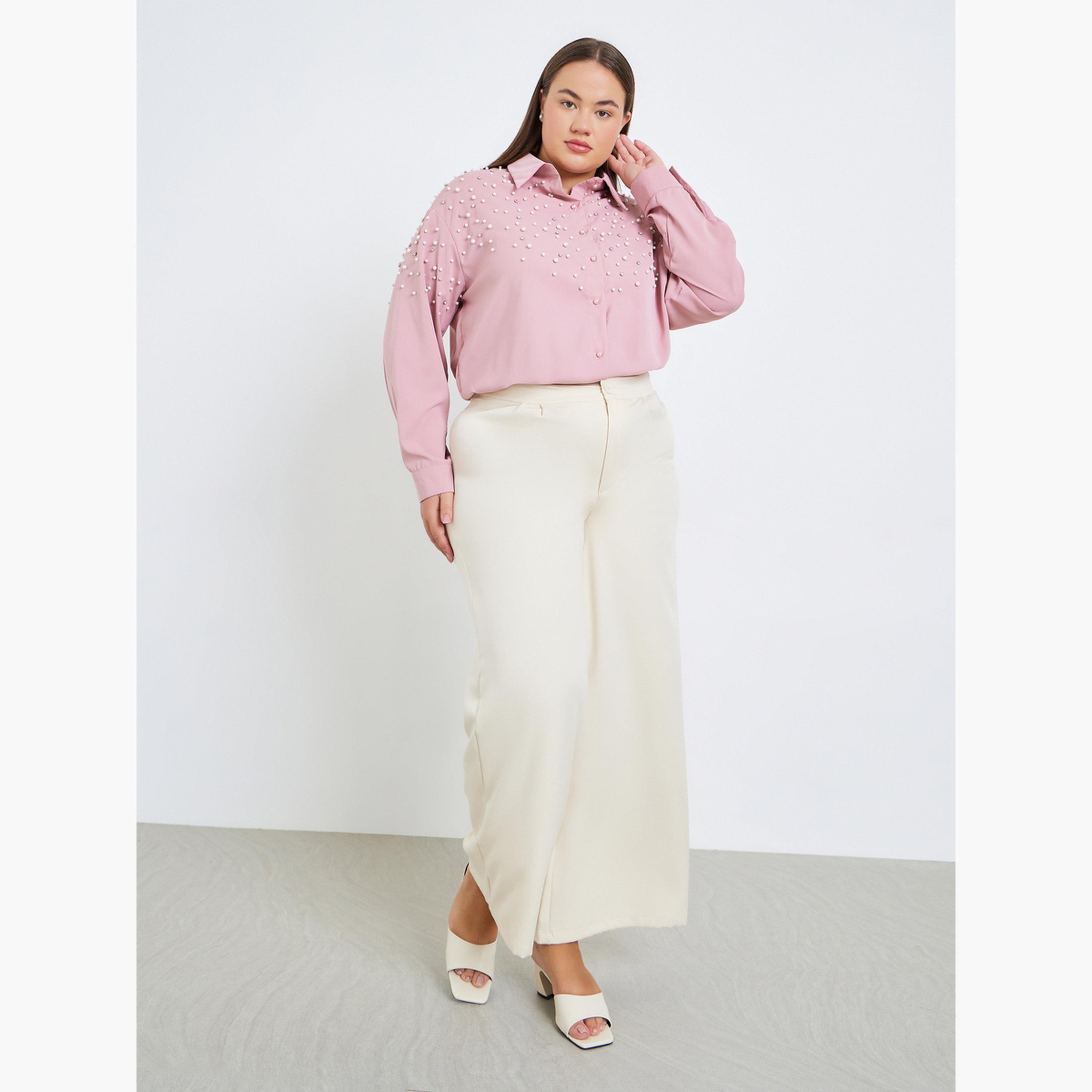 بلوزة بأكمام طويلة مرصعة بحجر الراين-women-clothing-shirtsandblouses-shirts-image-2