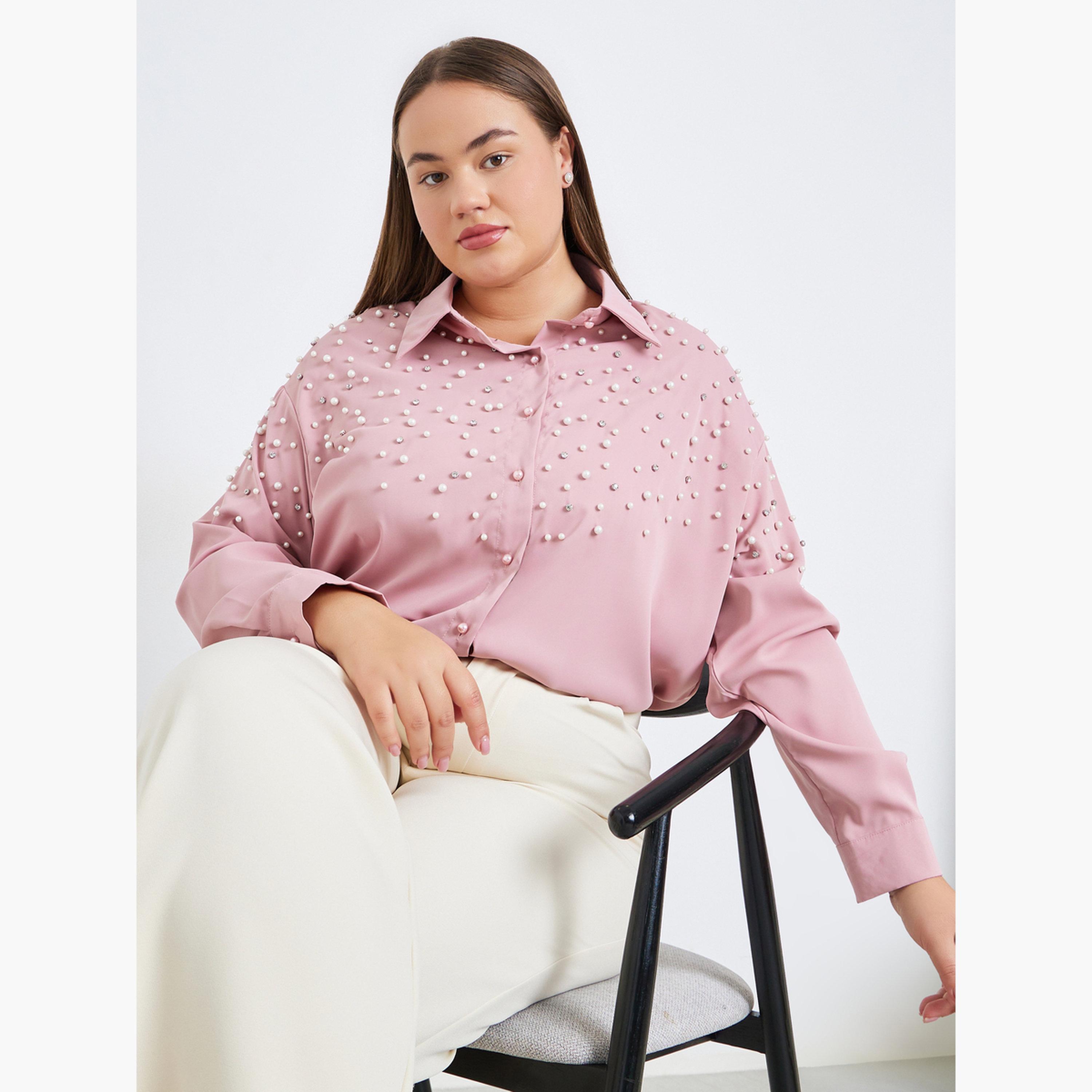 بلوزة بأكمام طويلة مرصعة بحجر الراين-women-clothing-shirtsandblouses-shirts-image-3