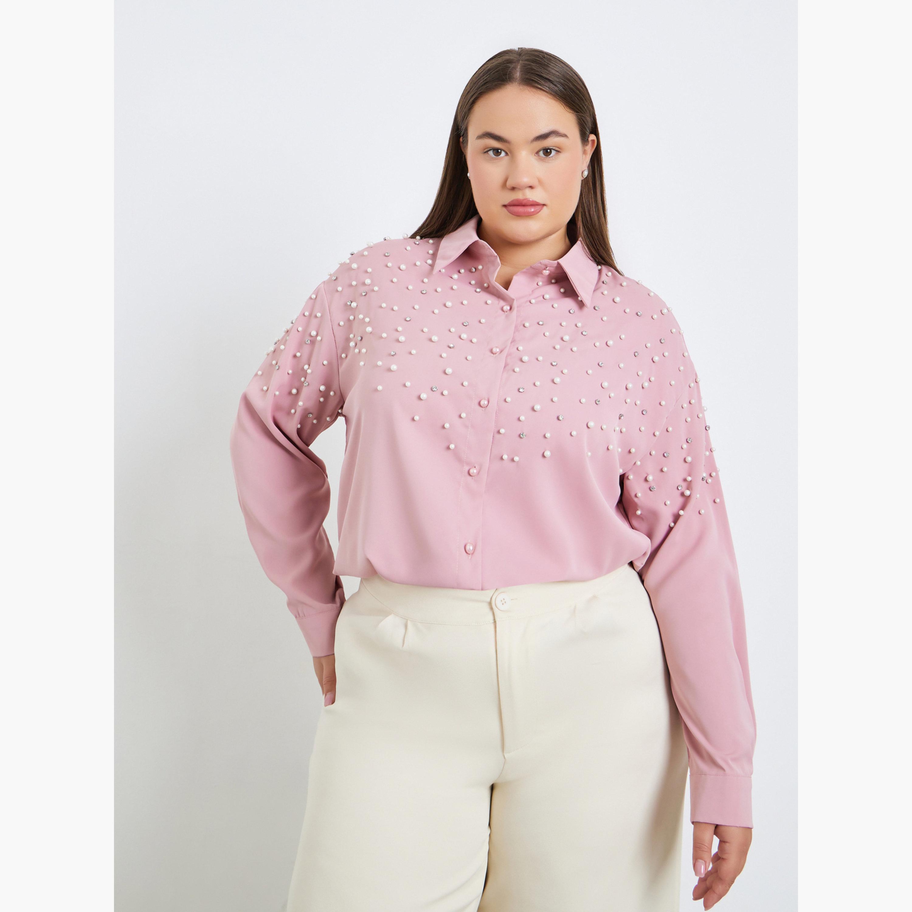 بلوزة بأكمام طويلة مرصعة بحجر الراين-women-clothing-shirtsandblouses-shirts-image-4