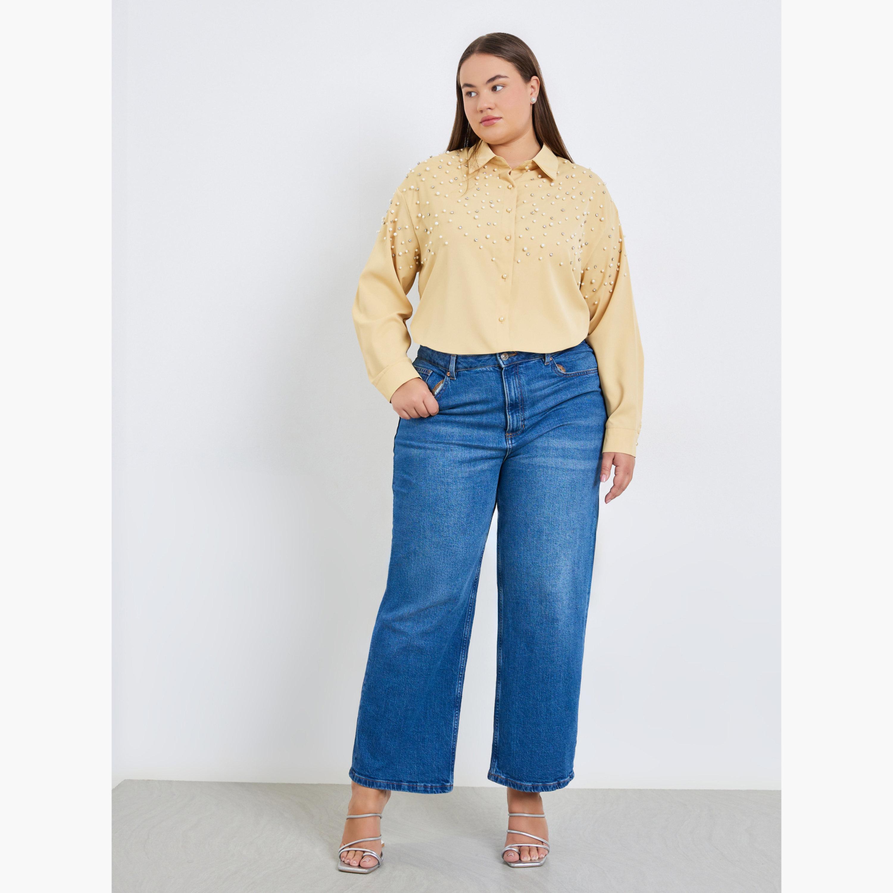 بلوزة بمقاس كبير مرصعة بحجر الراين-women-clothing-shirtsandblouses-shirts-image-2