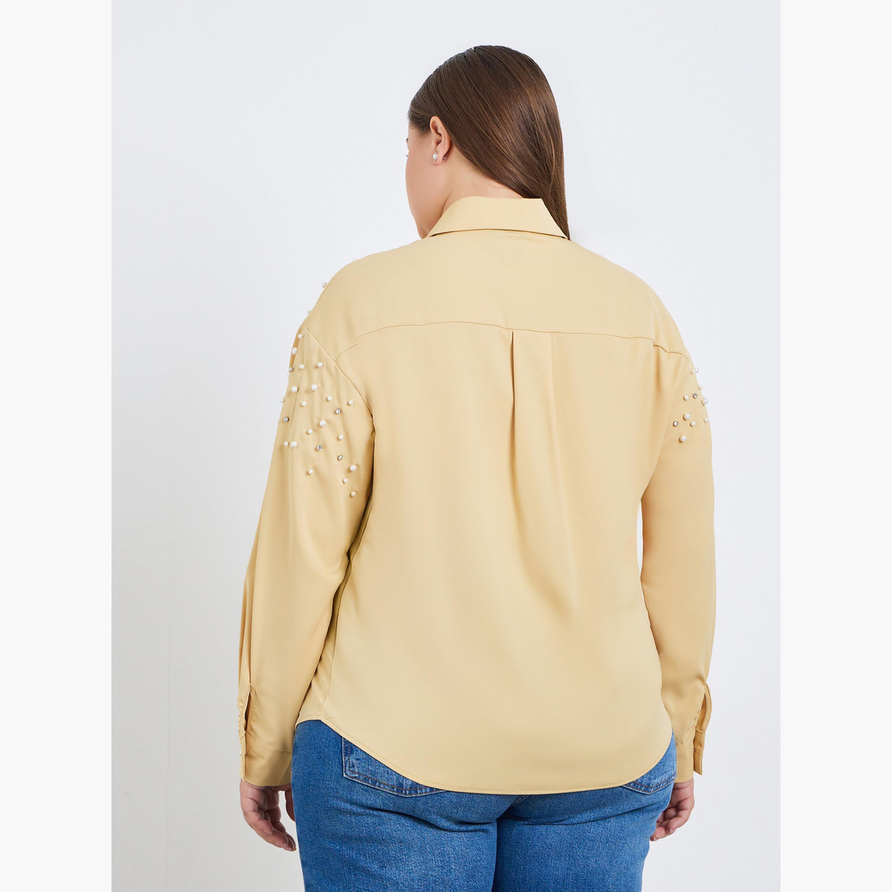 بلوزة بمقاس كبير مرصعة بحجر الراين-women-clothing-shirtsandblouses-shirts-image-5