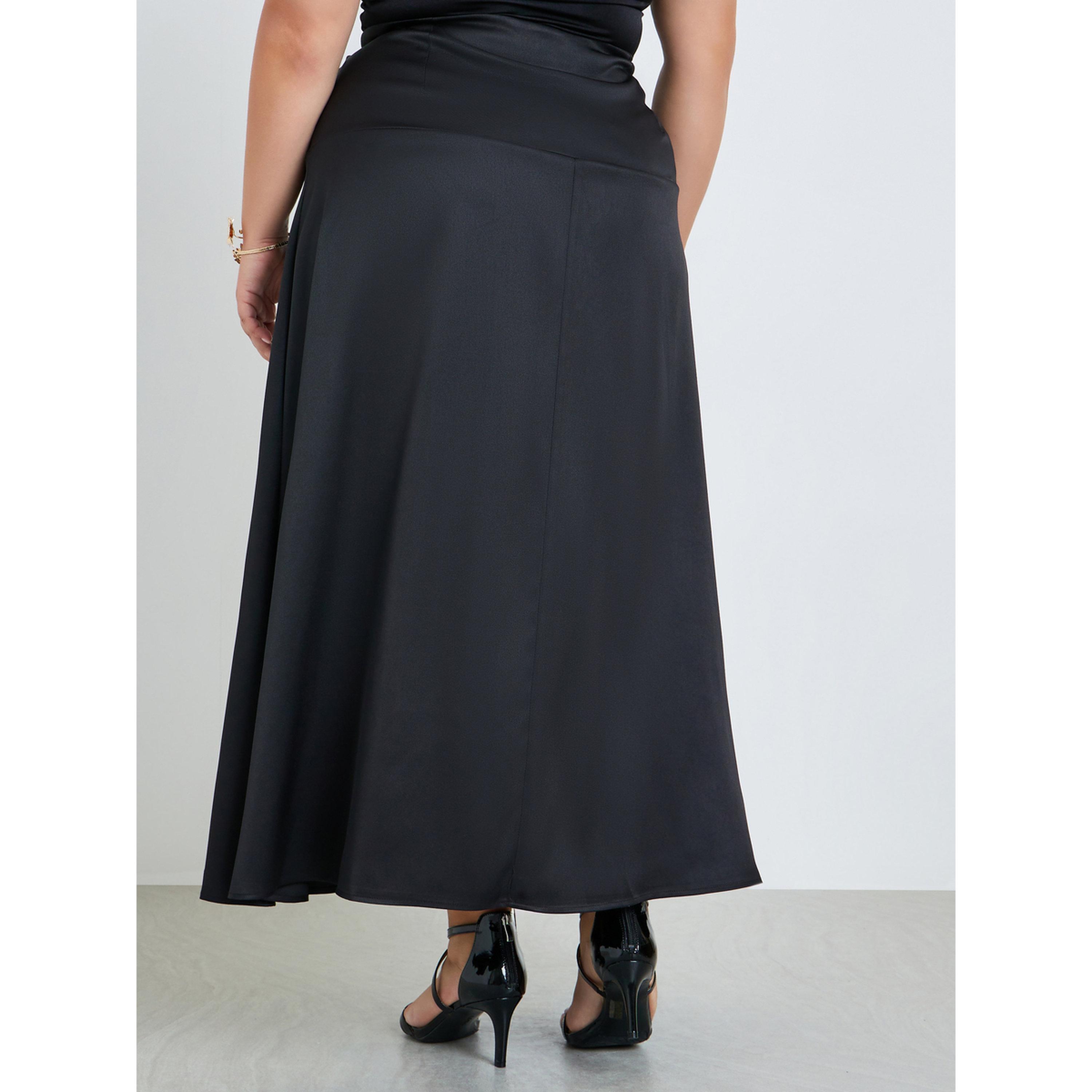 Styli Plus Size Women Black Floral Print Skirt-women-clothing-bottoms-skirts-image-4