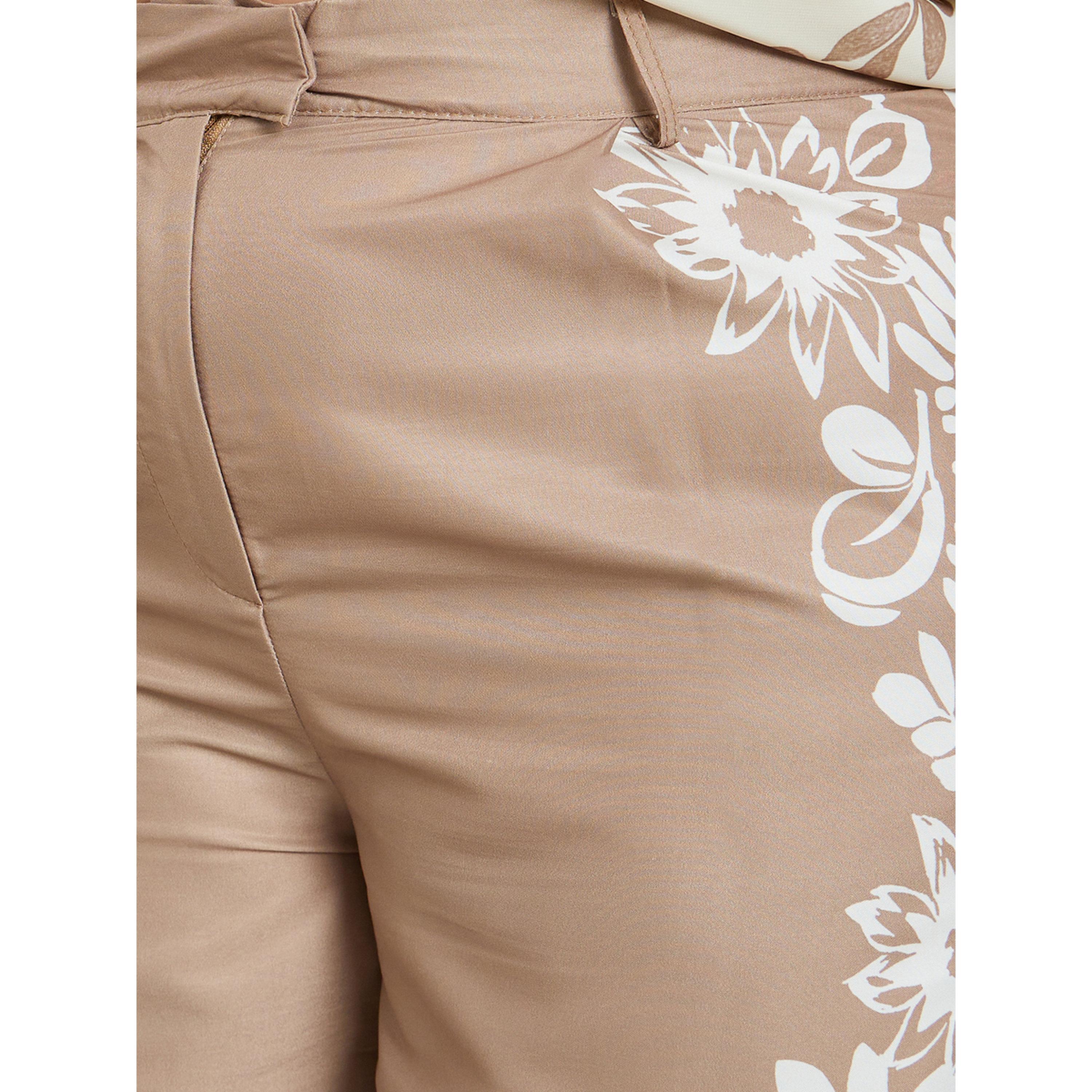 Styli Plus Size Women Beige Floral Wide Leg Trousers-women-clothing-bottoms-trousers-image-3