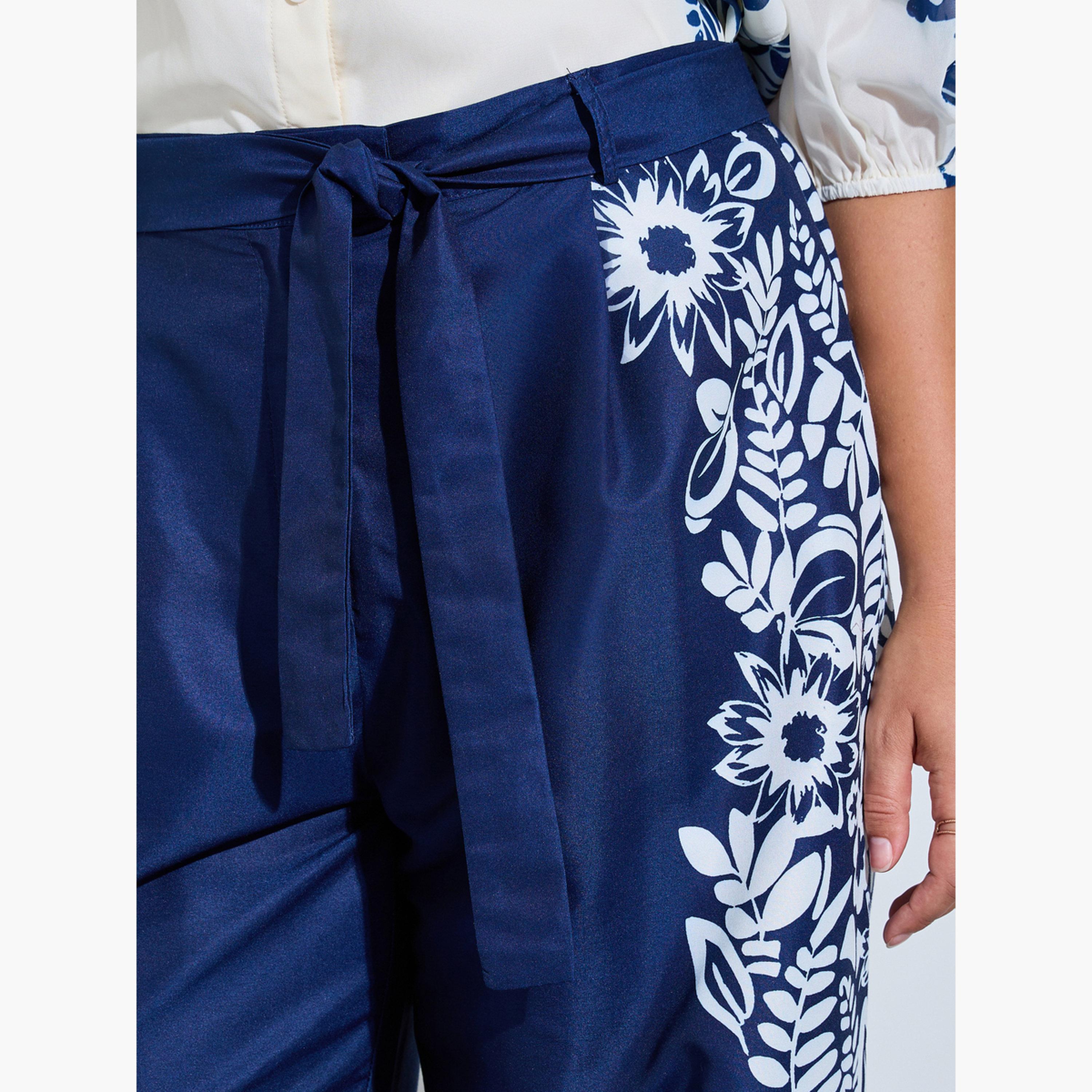 بنطال بأرجل واسعة ومقاس كبير بطبعة أزهار للنساء-women-clothing-plussize-joggers-image-3