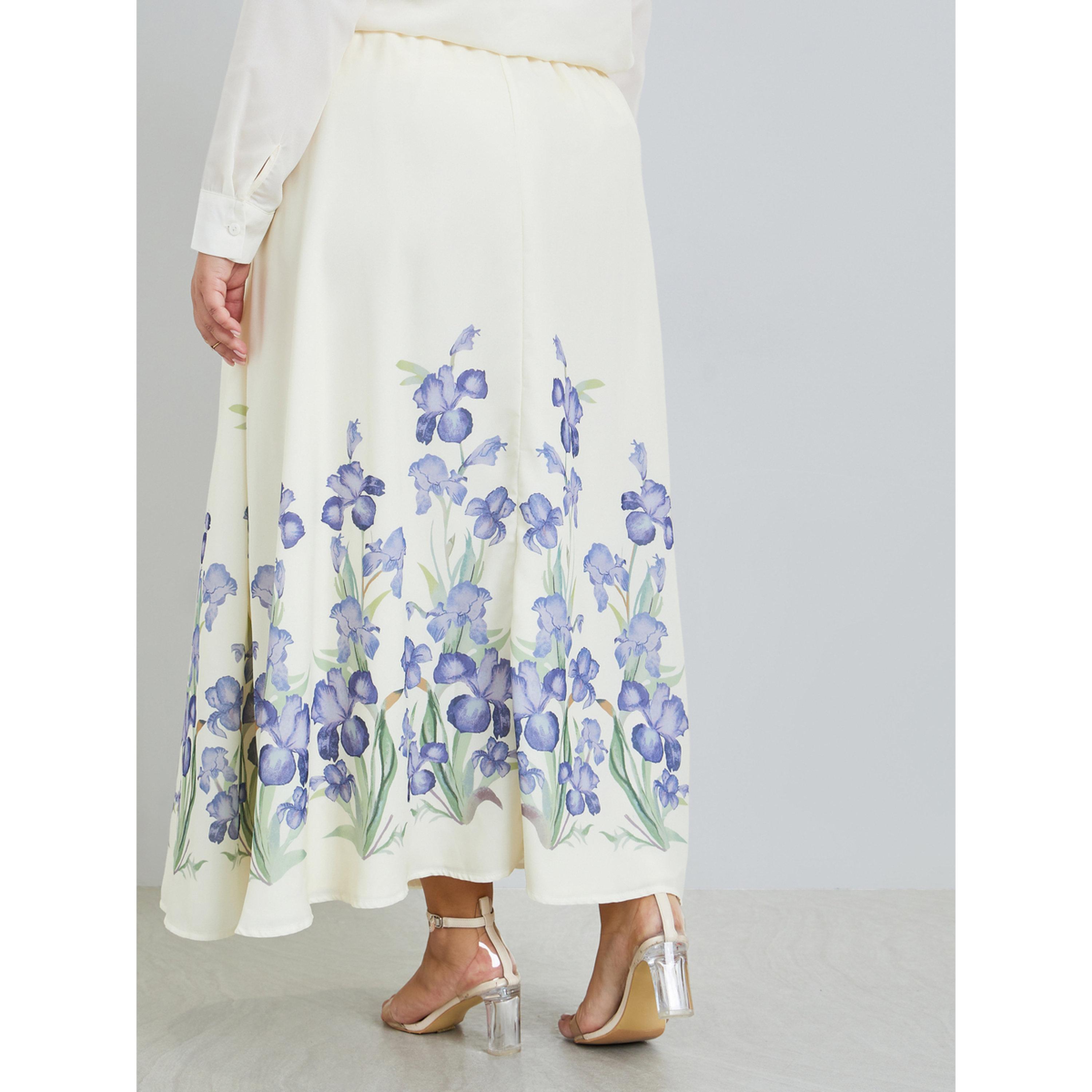 تنورة طويلة بنقشة زهور مقاس كبير-women-clothing-bottoms-skirts-image-5