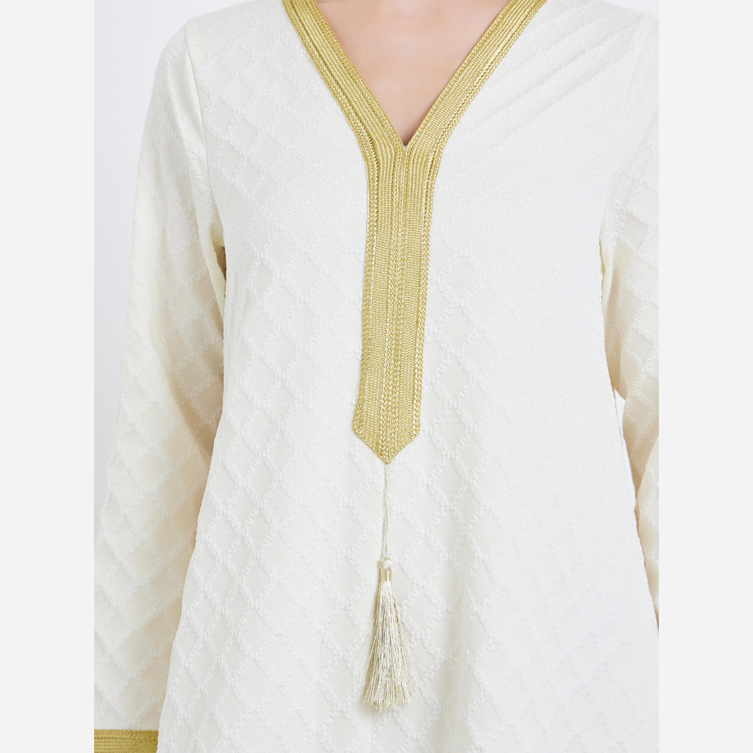 أميرة x ستايلي جلابية جاكار بتفاصيل ذهبية-women-arabicclothing-jalabiyas-image-4