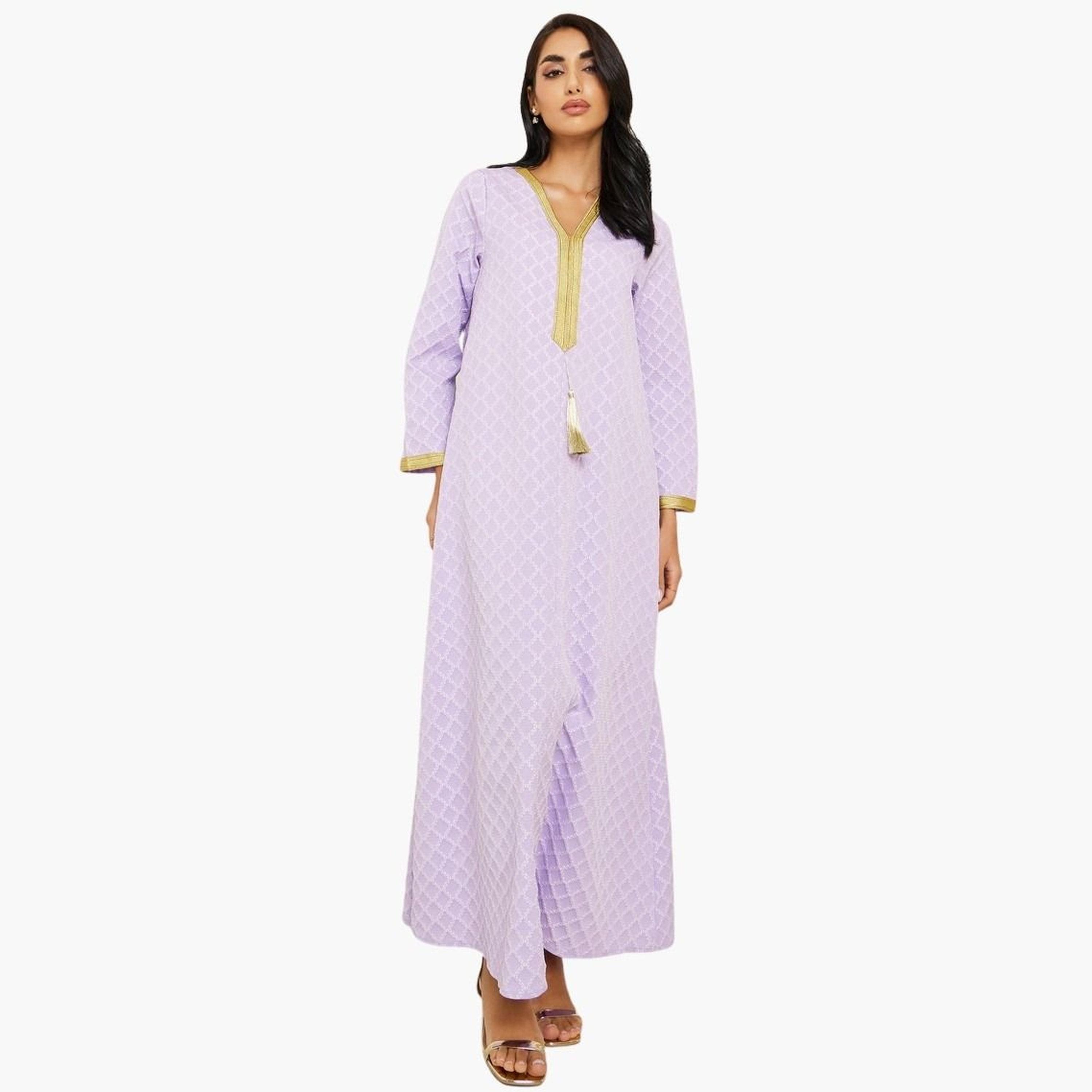 جلابية جاكار بتفاصيل ذهبية-women-arabicclothing-jalabiyas-image-1