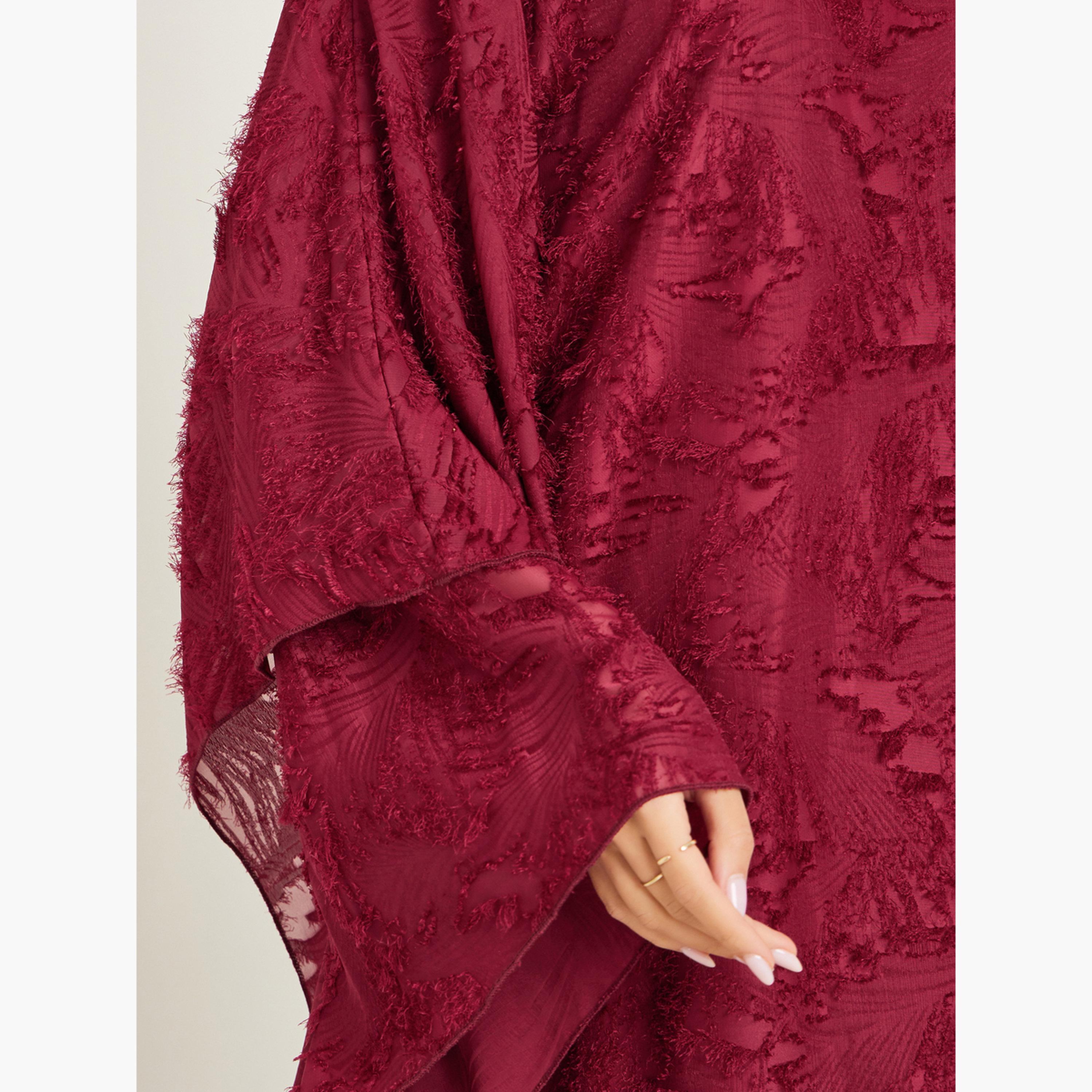 قفطان طويل بقماش بارز-women-arabicclothing-kaftan-image-4