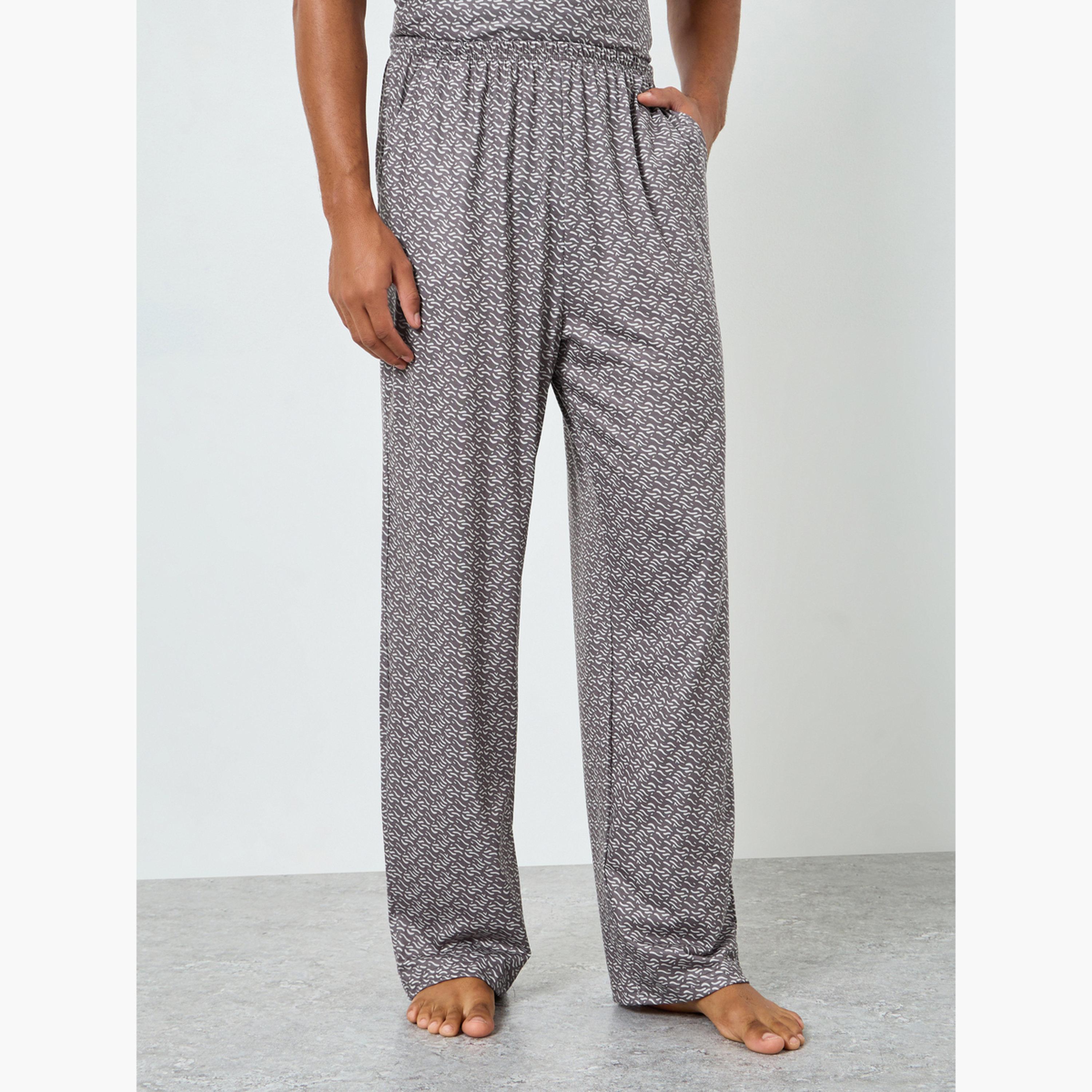 Styli Men Printed Short Sleeve T-Shirt and Pyjama Set-men-clothing-nightwear-sets-image-4