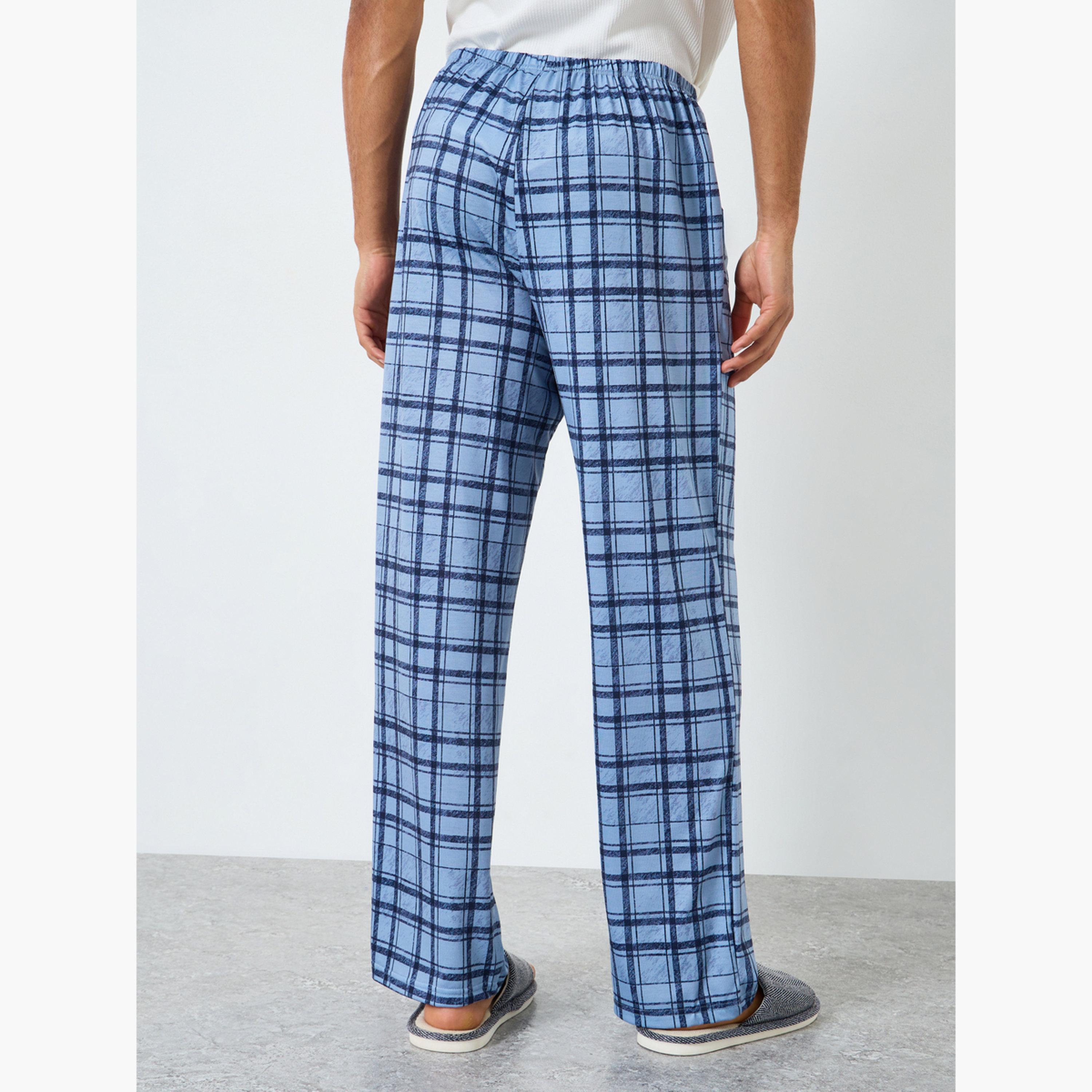 Styli Men Relaxed Fit Checked Print Pyjama-men-clothing-nightwear-pyjamaandshorts-image-4