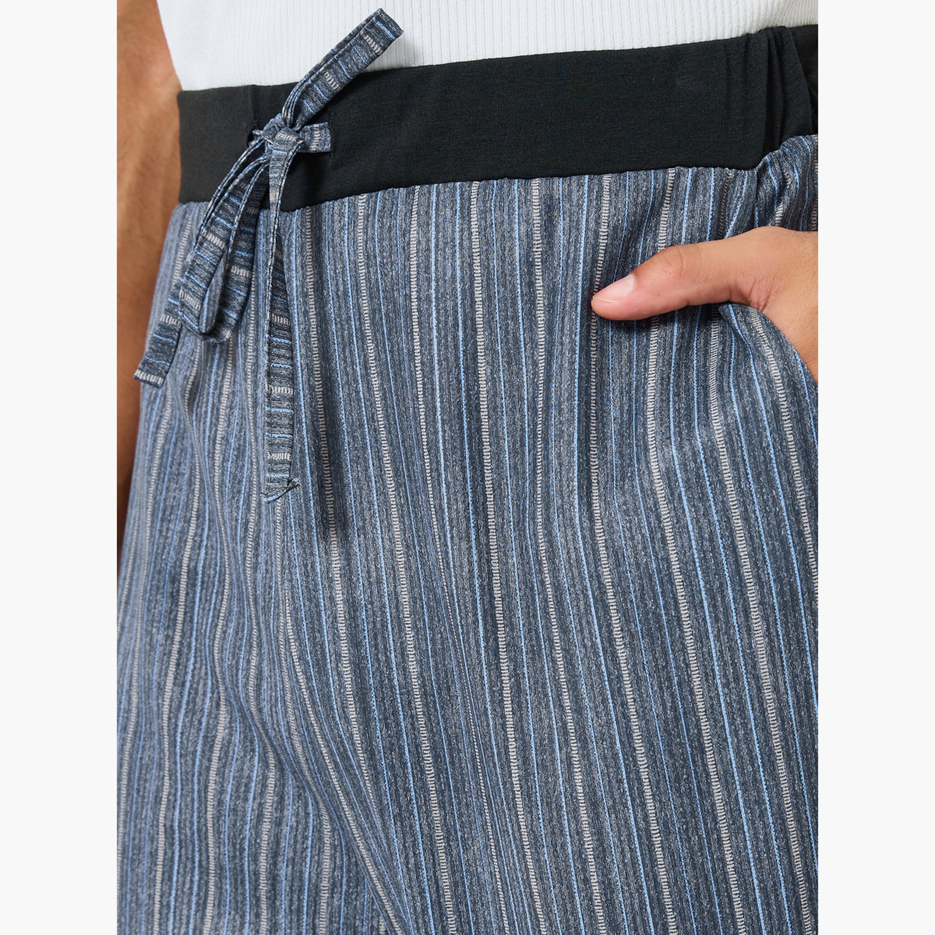 بنطال بيجاما مخطط بخصر مُتباين-men-clothing-nightwear-pyjamaandshorts-image-3