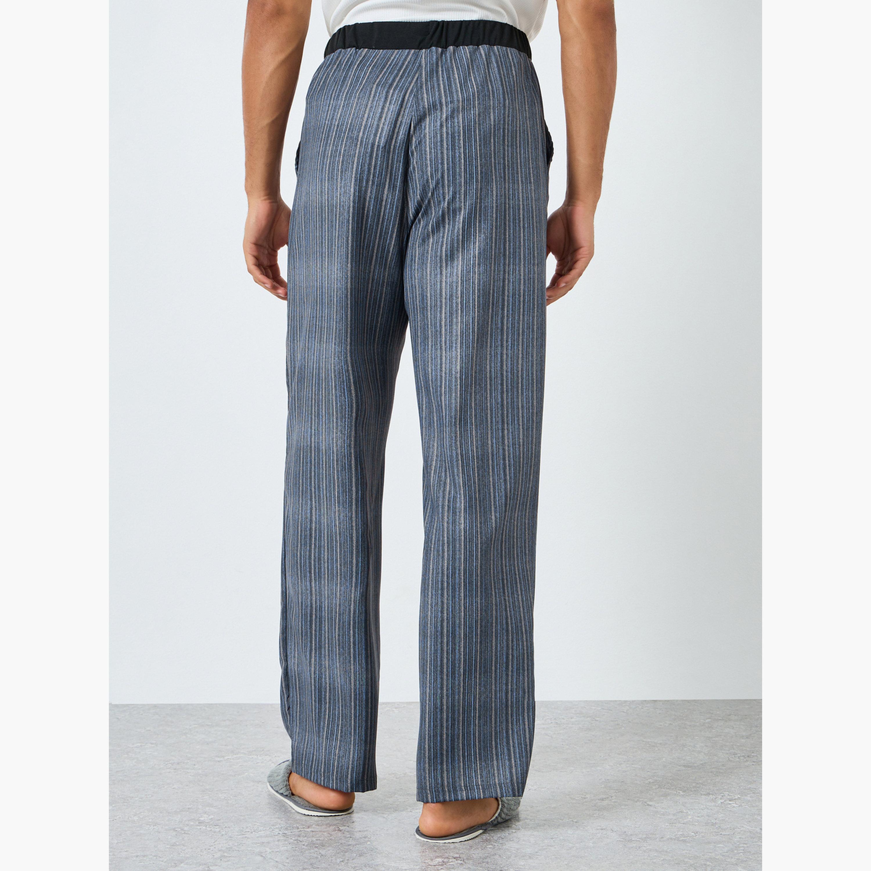 بنطال بيجاما مخطط بخصر مُتباين-men-clothing-nightwear-pyjamaandshorts-image-4