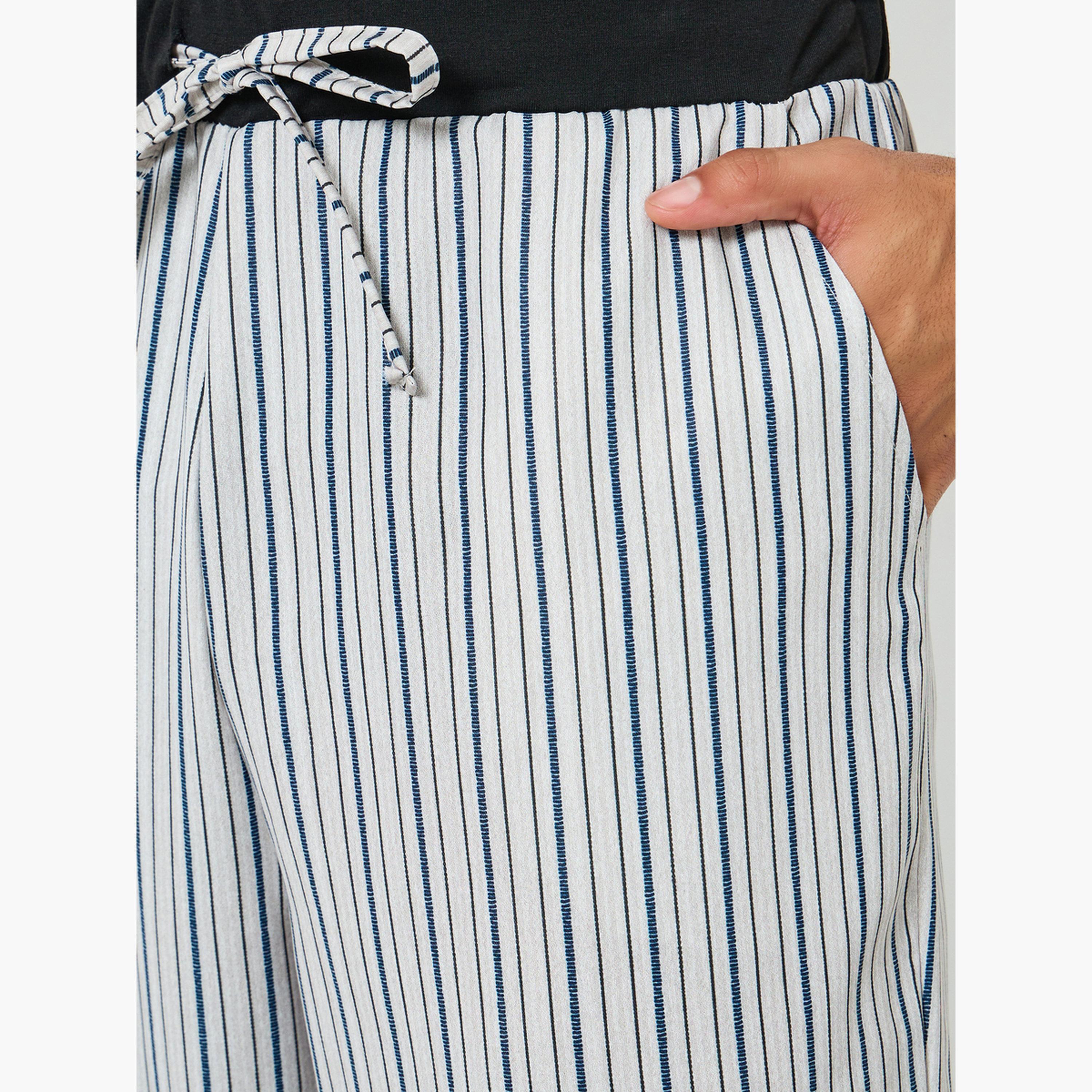 بنطال بيجاما مخطط بخصر مُتباين-men-clothing-nightwear-pyjamaandshorts-image-3