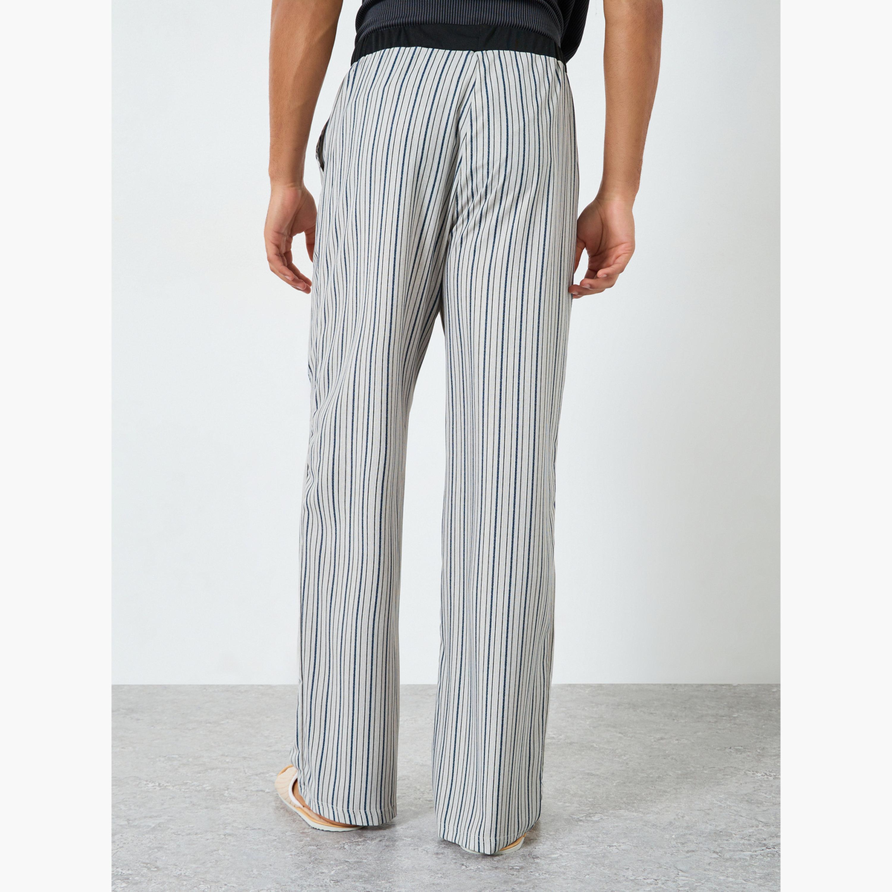 بنطال بيجاما مخطط بخصر مُتباين-men-clothing-nightwear-pyjamaandshorts-image-4