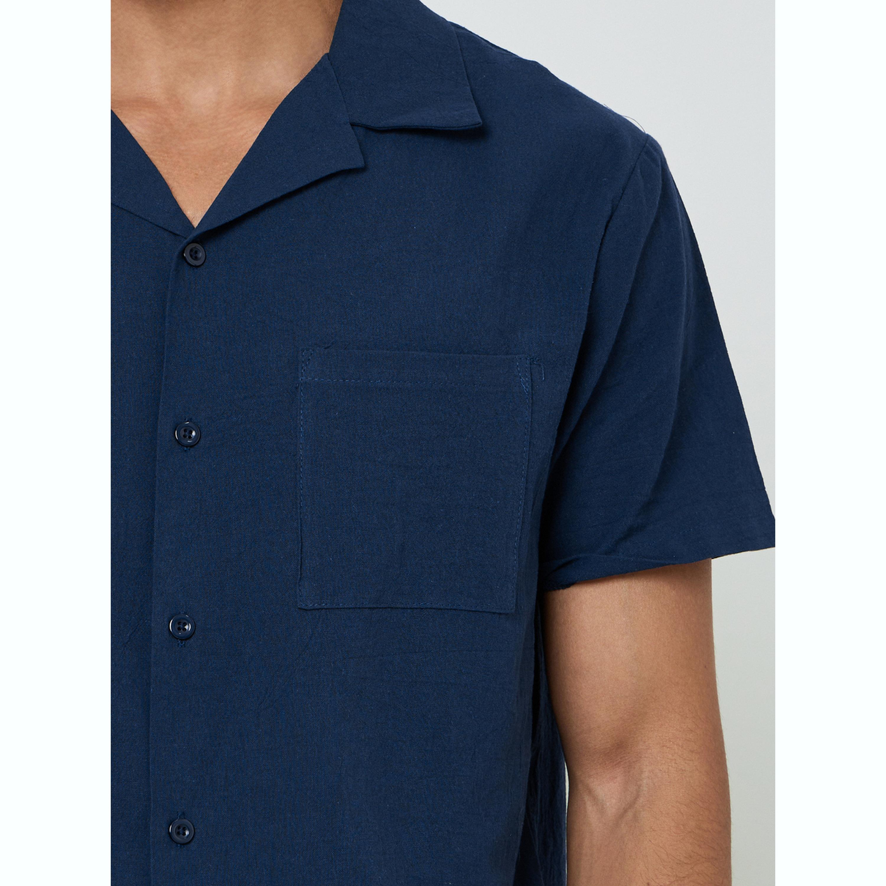 Styli Men Solid Pocket Detail Shirt and Pyjama Set-men-clothing-nightwear-sets-image-6