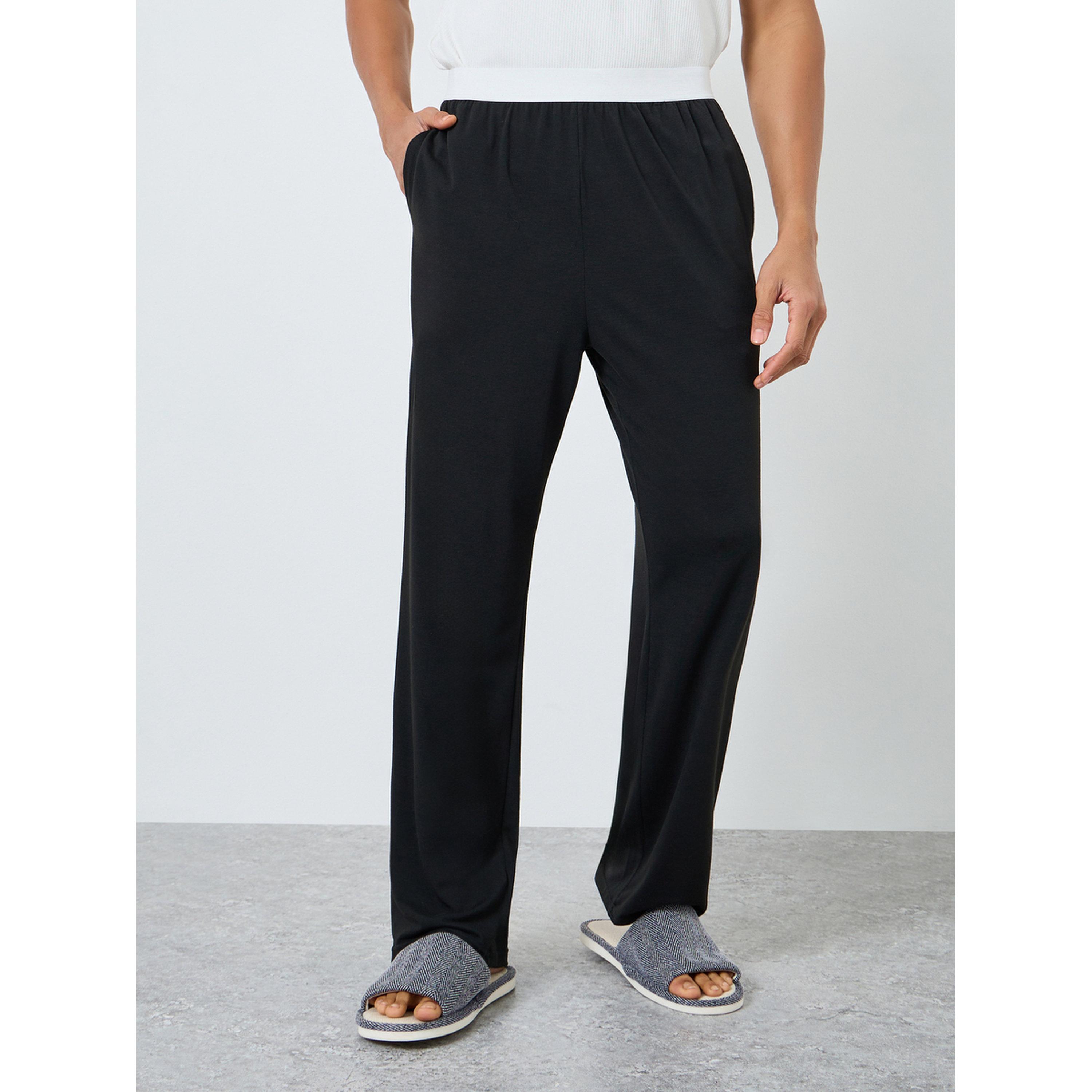 Styli Men Solid Pyjama with Elastic Waistband-men-clothing-nightwear-pyjamaandshorts-image-1