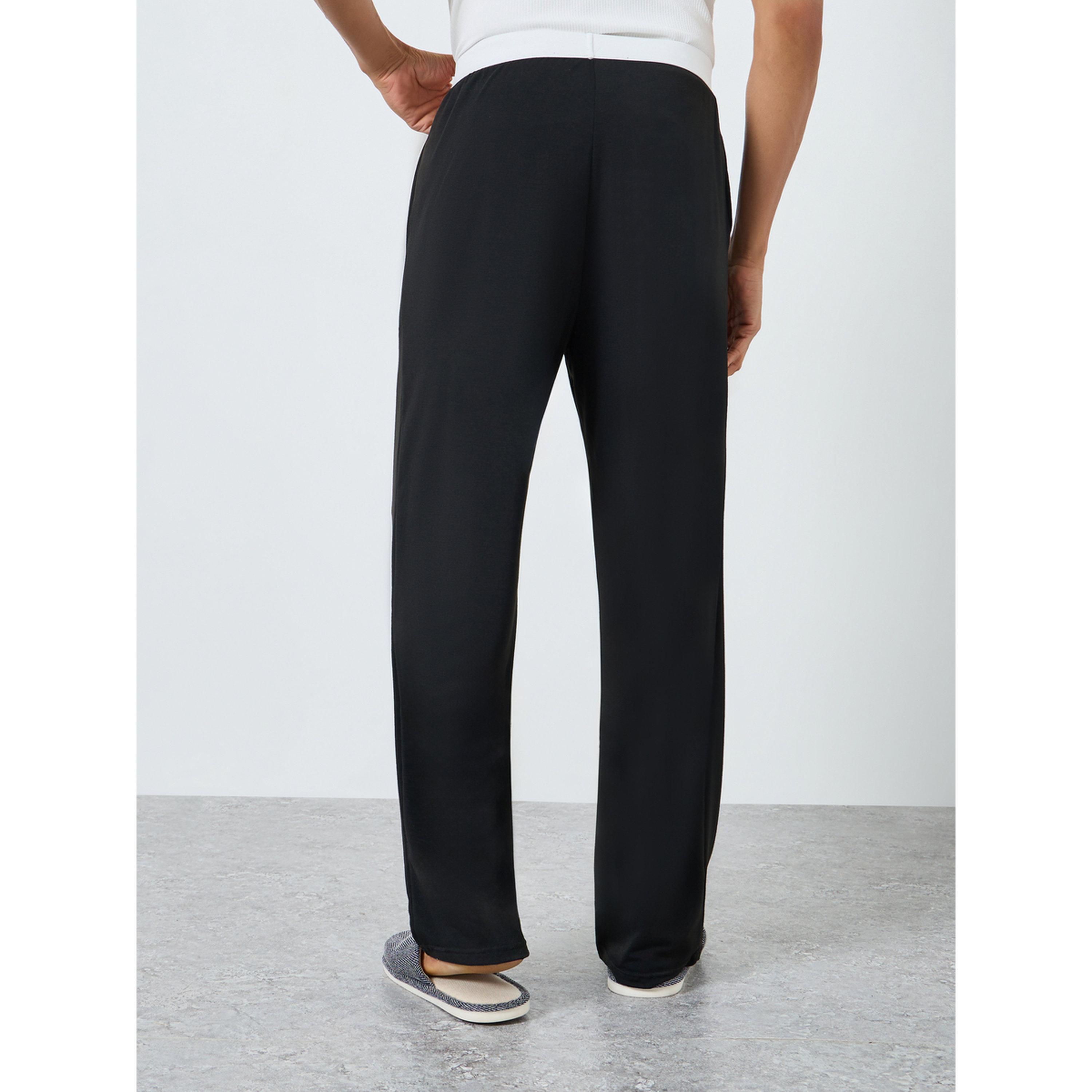 بنطال بيجاما سادة بخصر مطاطي-men-clothing-nightwear-pyjamaandshorts-image-4