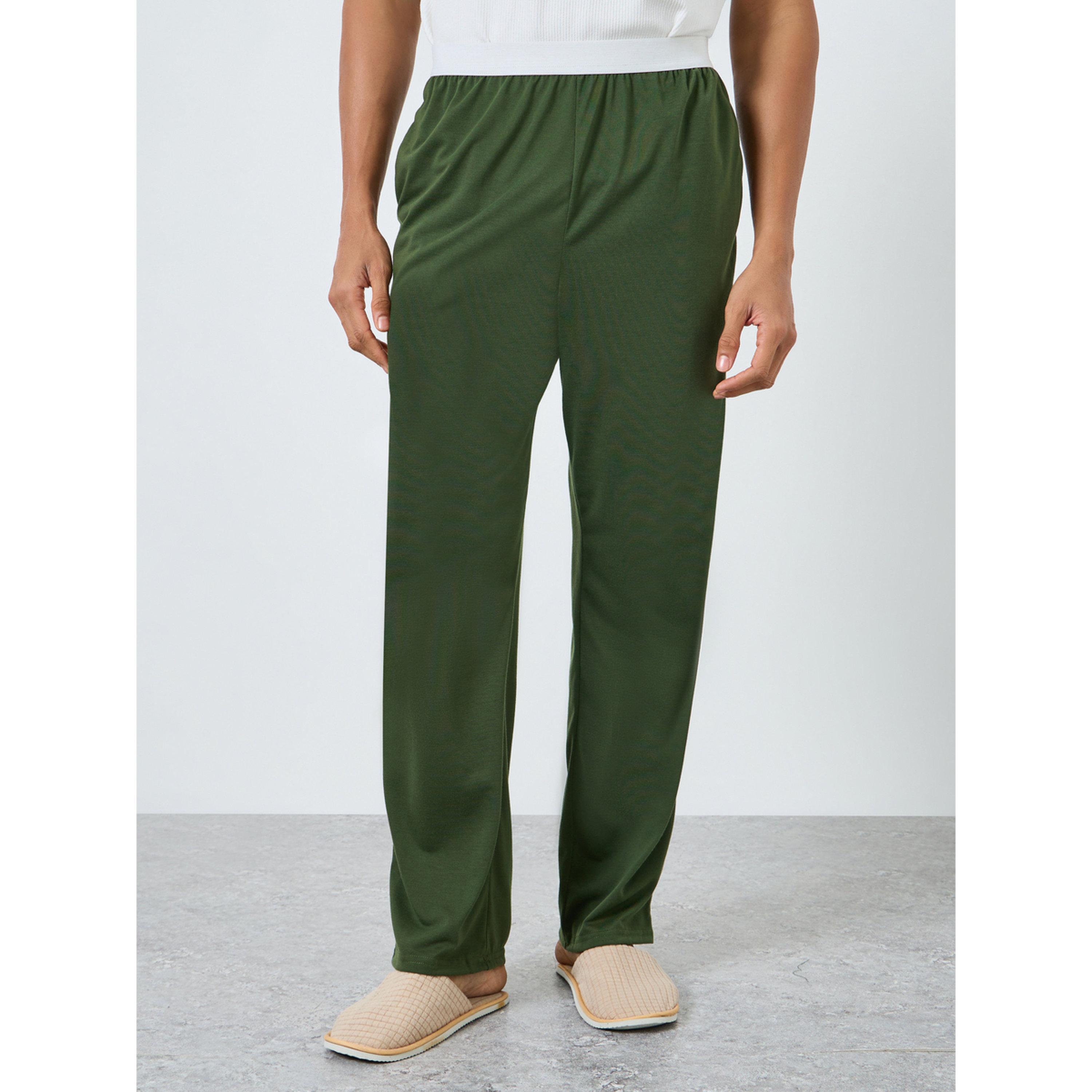 بنطال بيجاما سادة بخصر مطاطي-men-clothing-nightwear-pyjamaandshorts-image-1