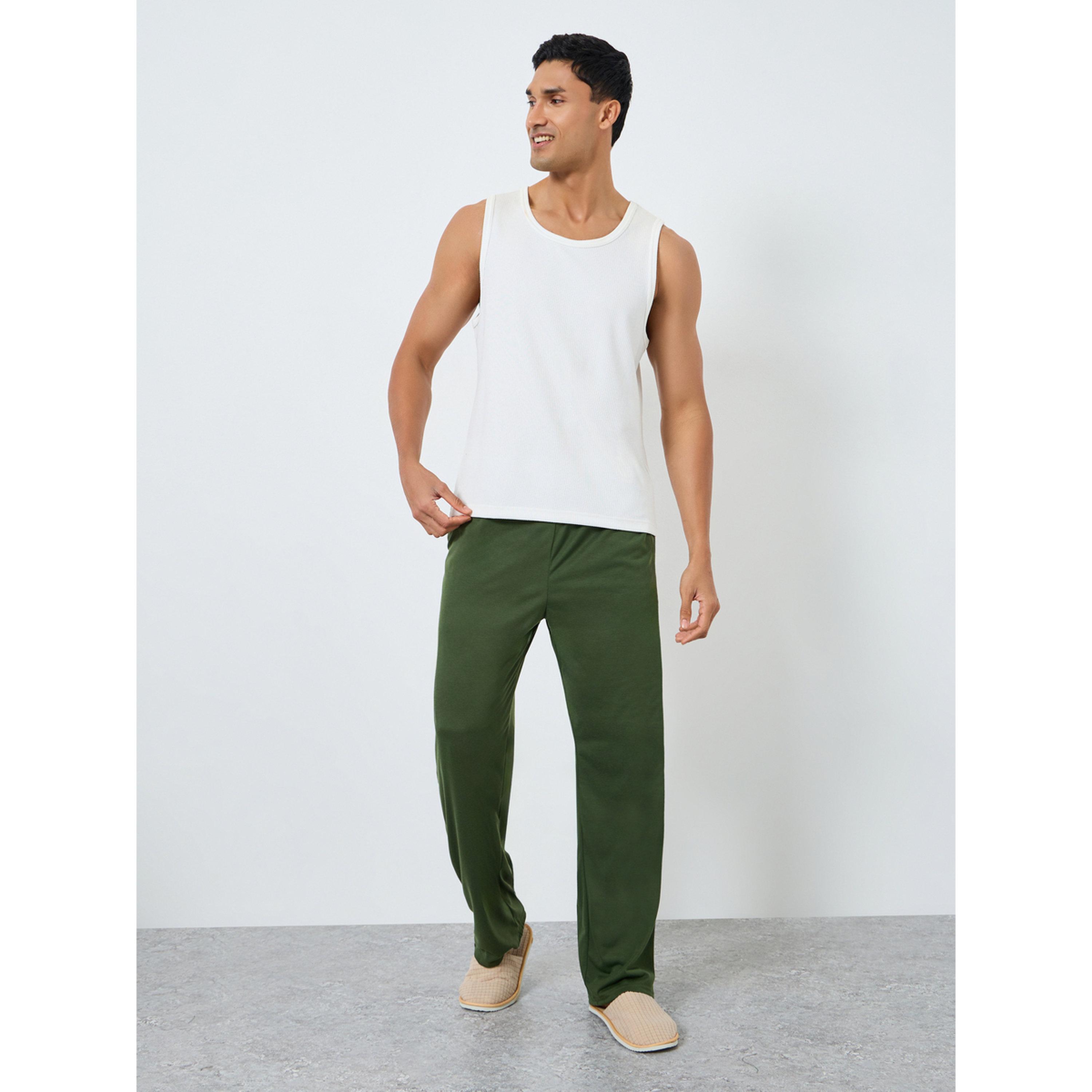 بنطال بيجاما سادة بخصر مطاطي-men-clothing-nightwear-pyjamaandshorts-image-2