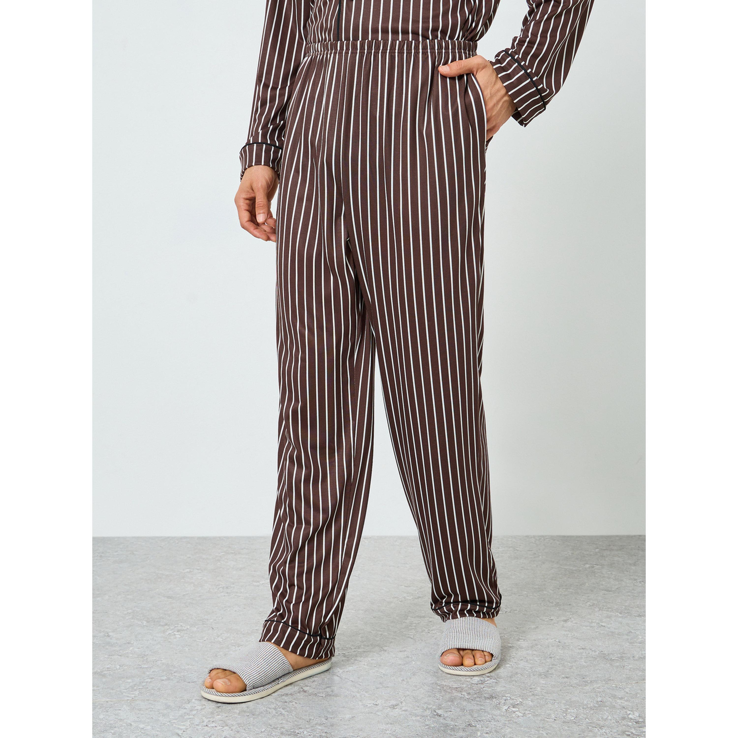 Styli Men Striped Shirt and Pyjama Set-men-clothing-nightwear-sets-image-4